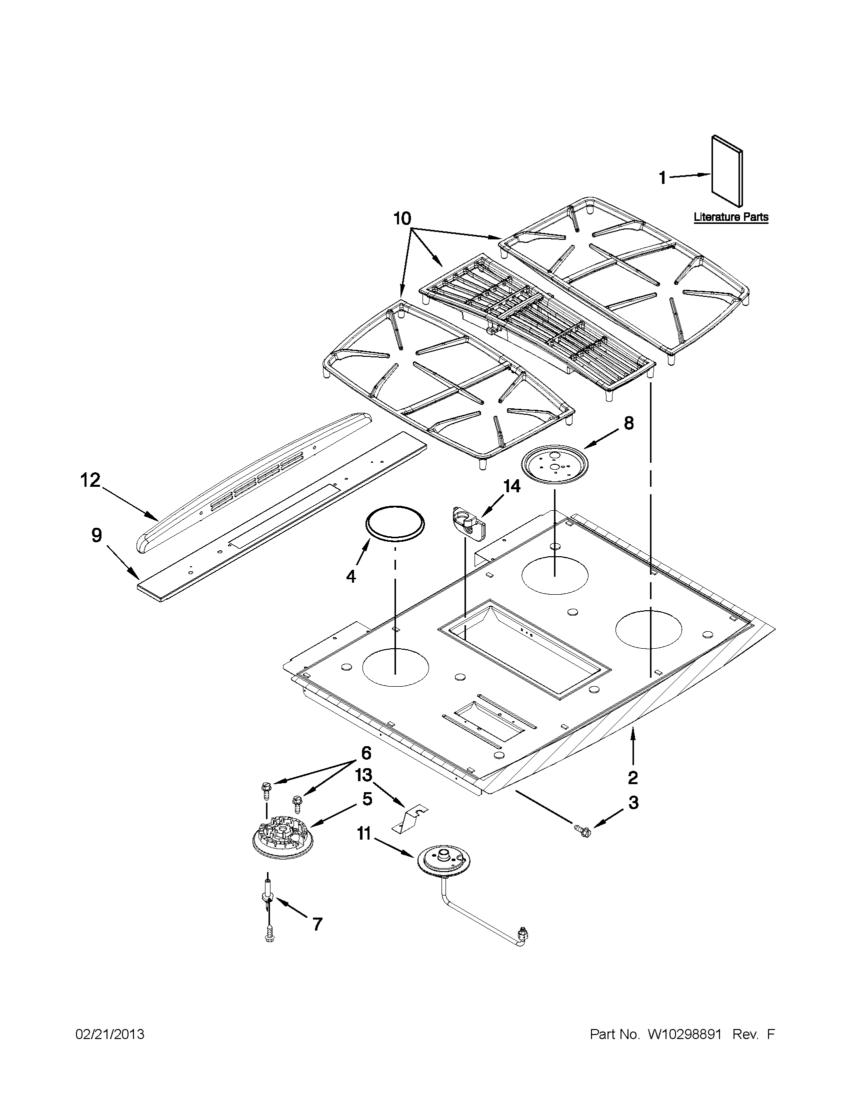 Jenn-Air JGS9900BDF15 cooktop parts diagram