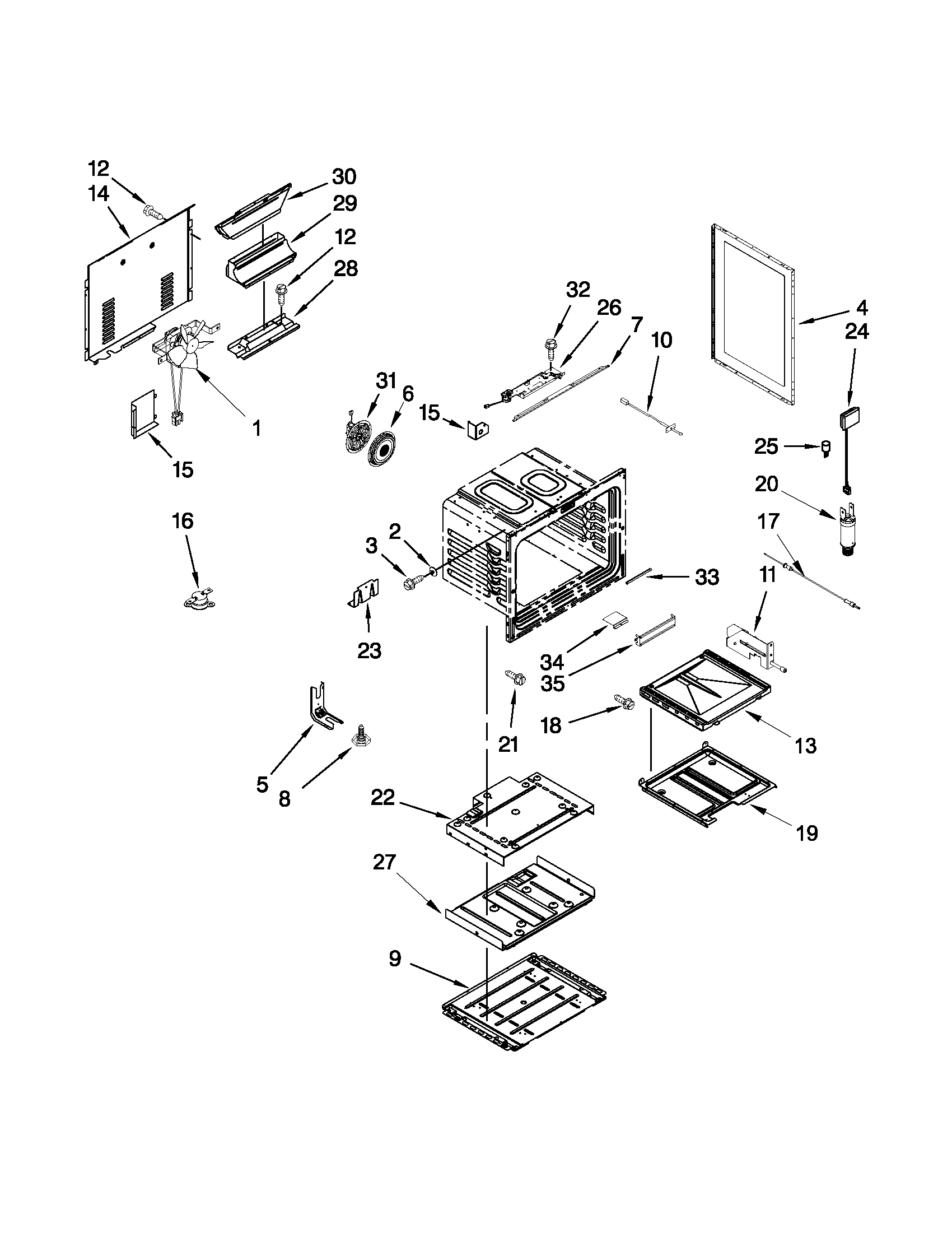 Jenn-Air JGS9900BDF15 chassis parts diagram