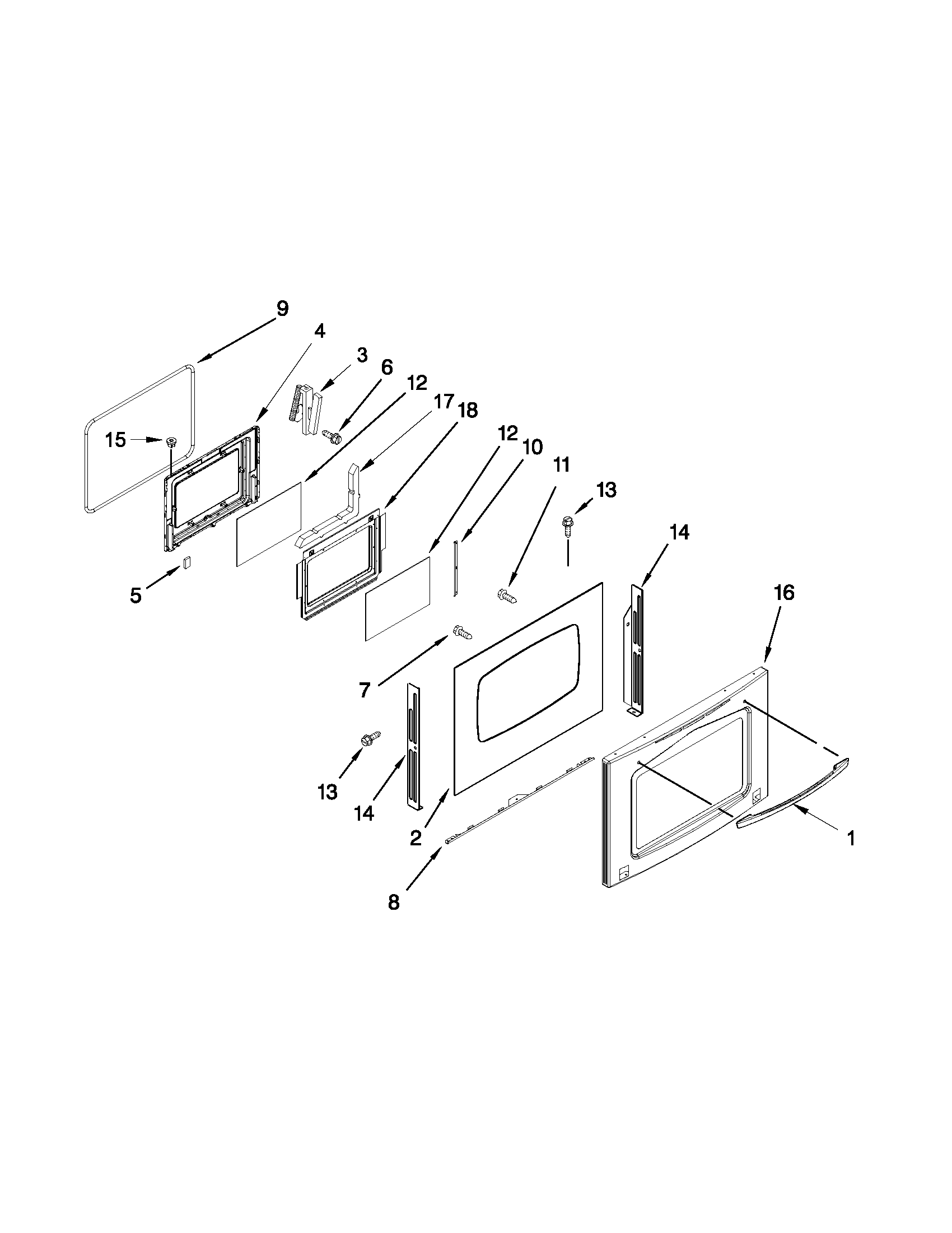 Jenn-Air JGS9900BDF15 door parts diagram