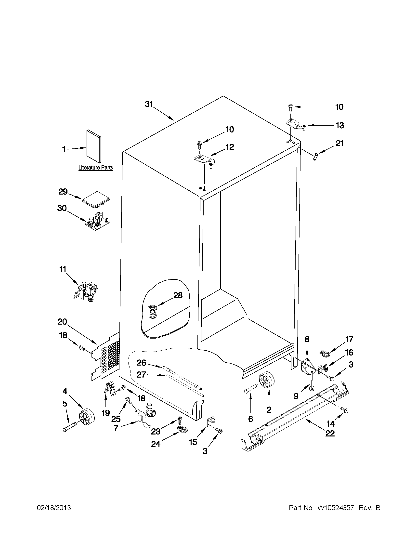 Maytag MSB27C2XAB00 cabinet parts diagram