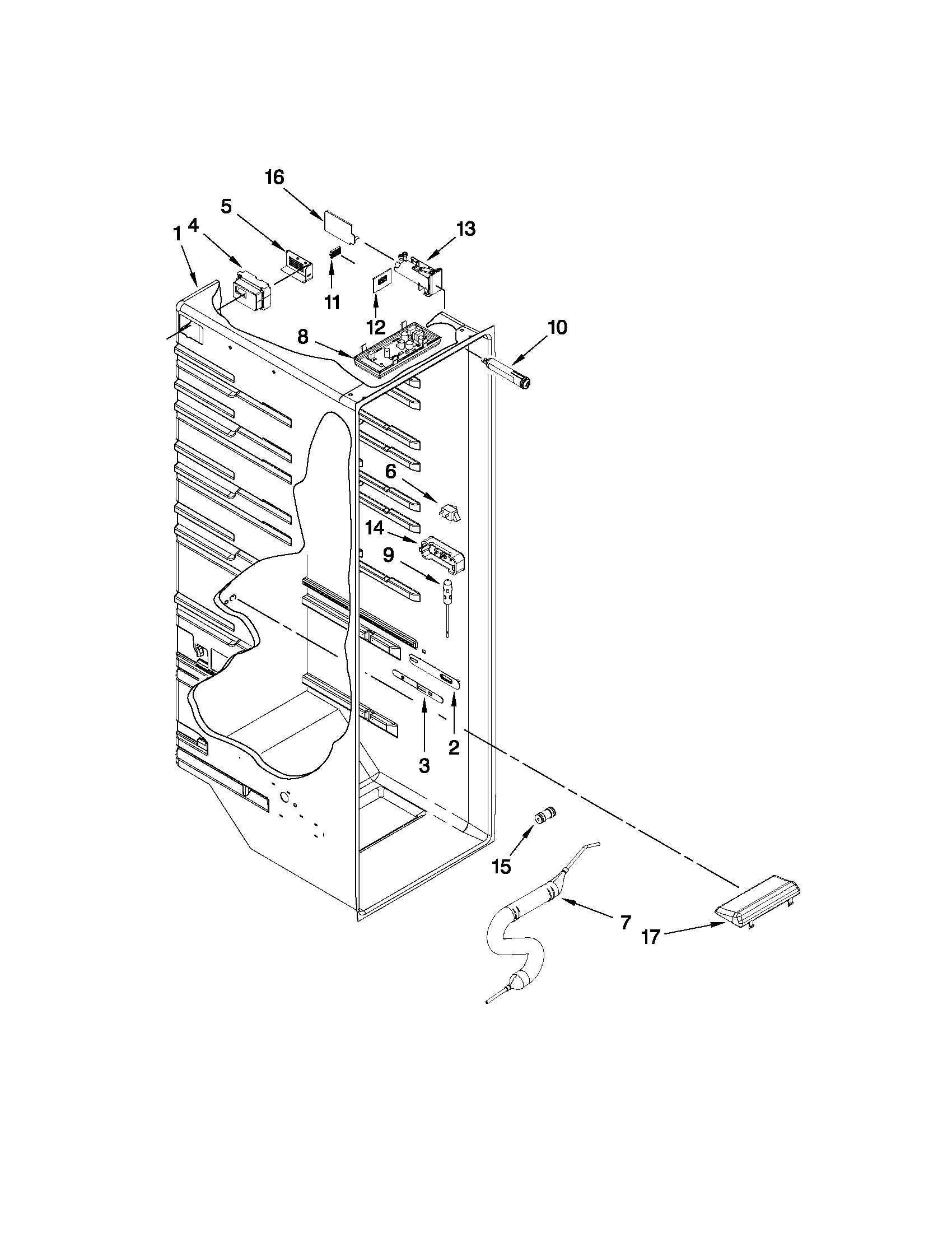 Maytag MSB27C2XAB00 refrigerator liner parts diagram