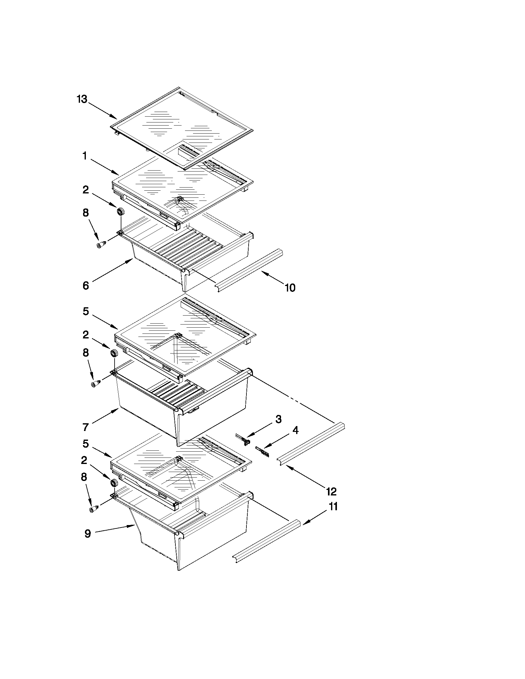Maytag MSB27C2XAB00 refrigerator shelf parts diagram