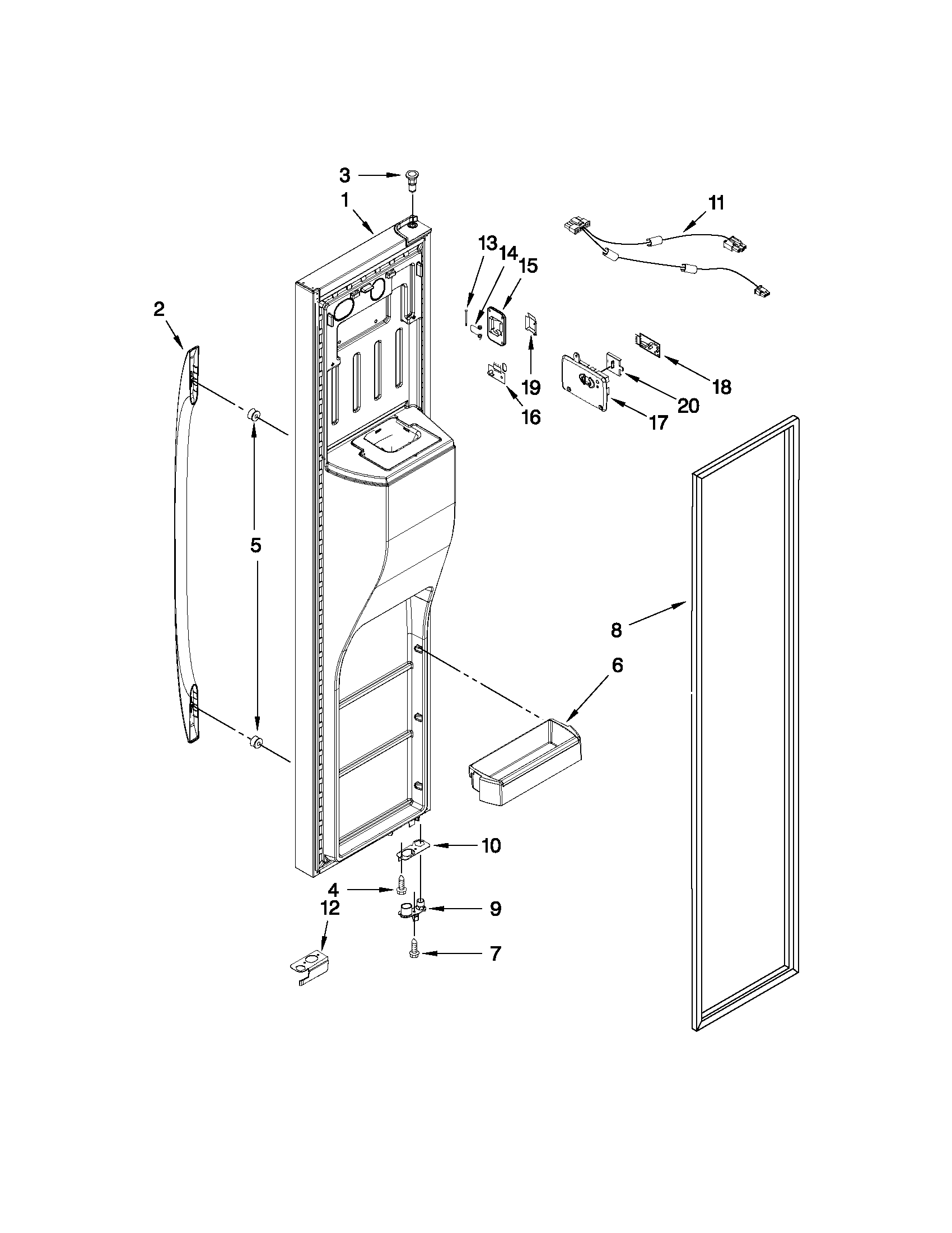 Maytag MSB27C2XAB00 freezer door diagram