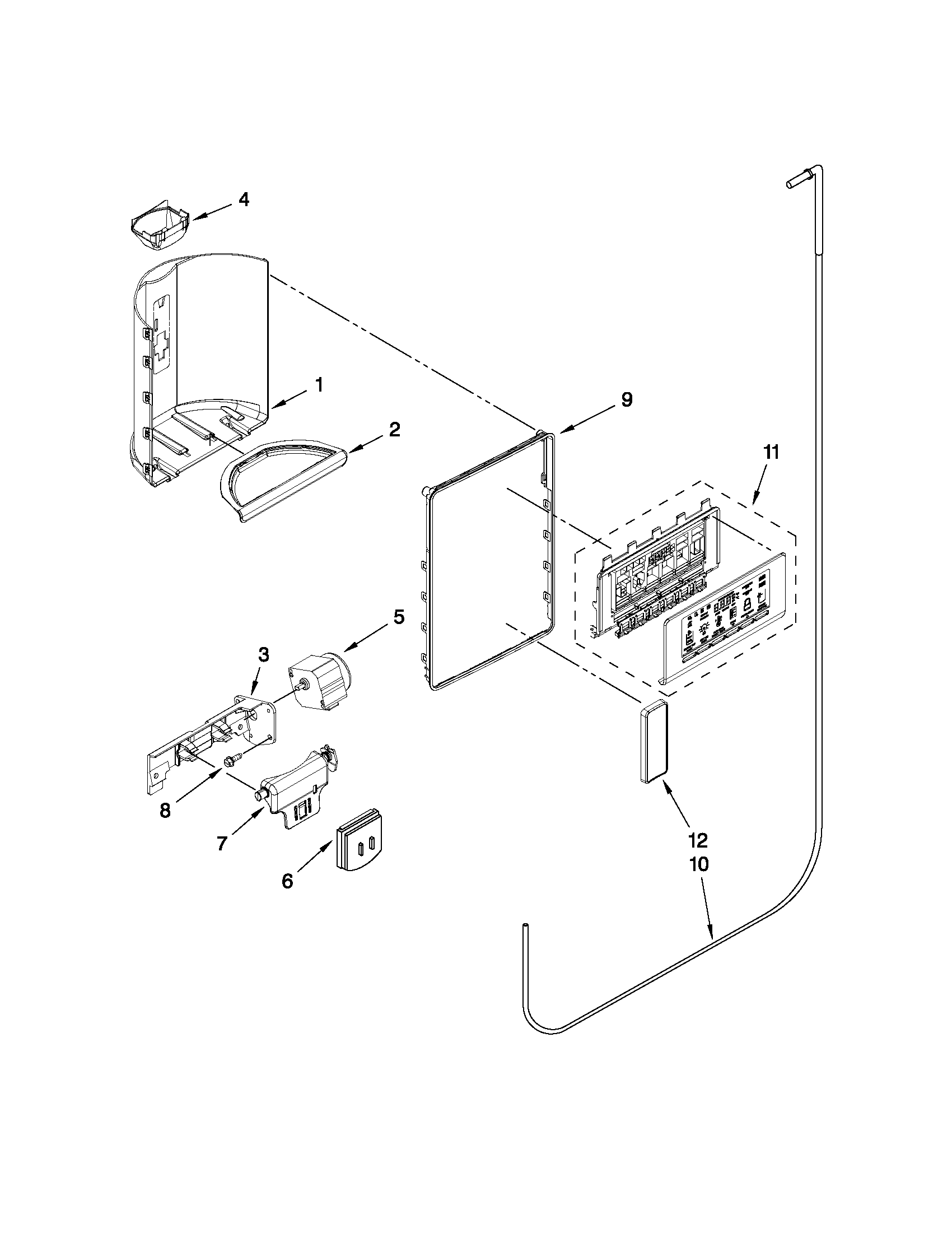 Maytag MSB27C2XAB00 dispenser parts diagram