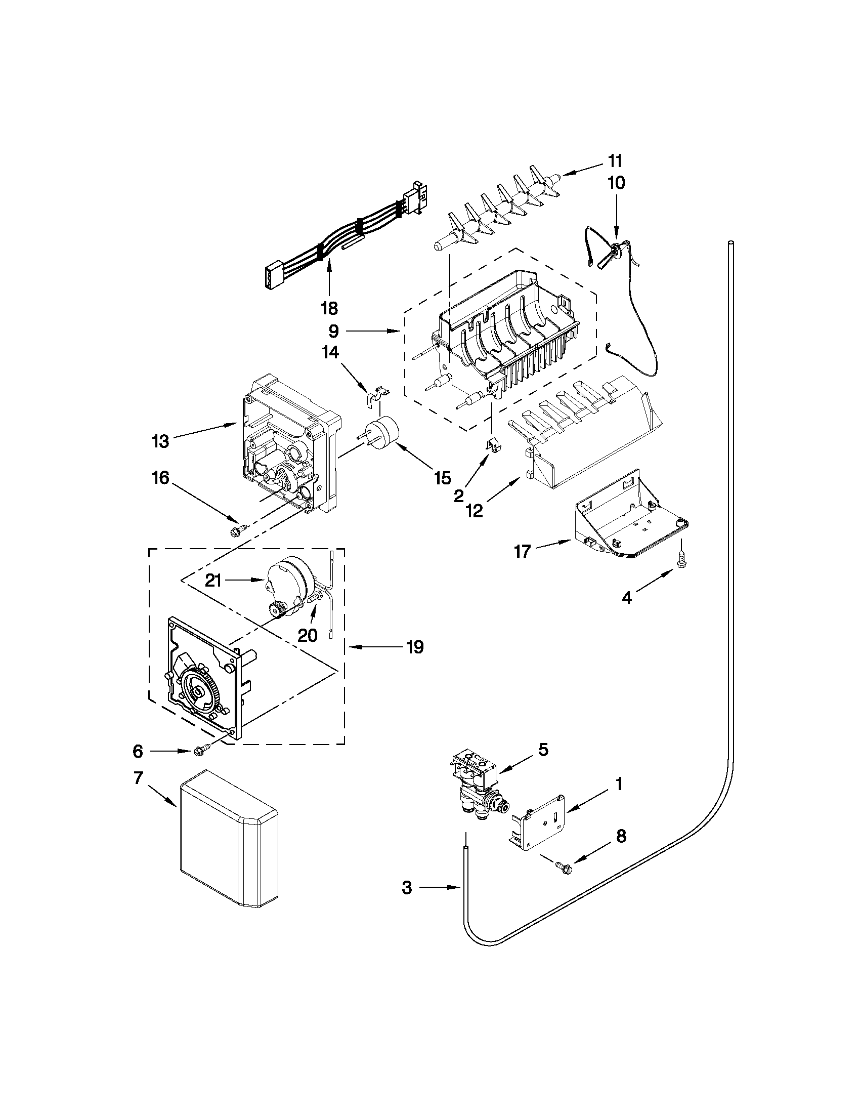 Maytag MSB27C2XAB00 icemaker parts diagram