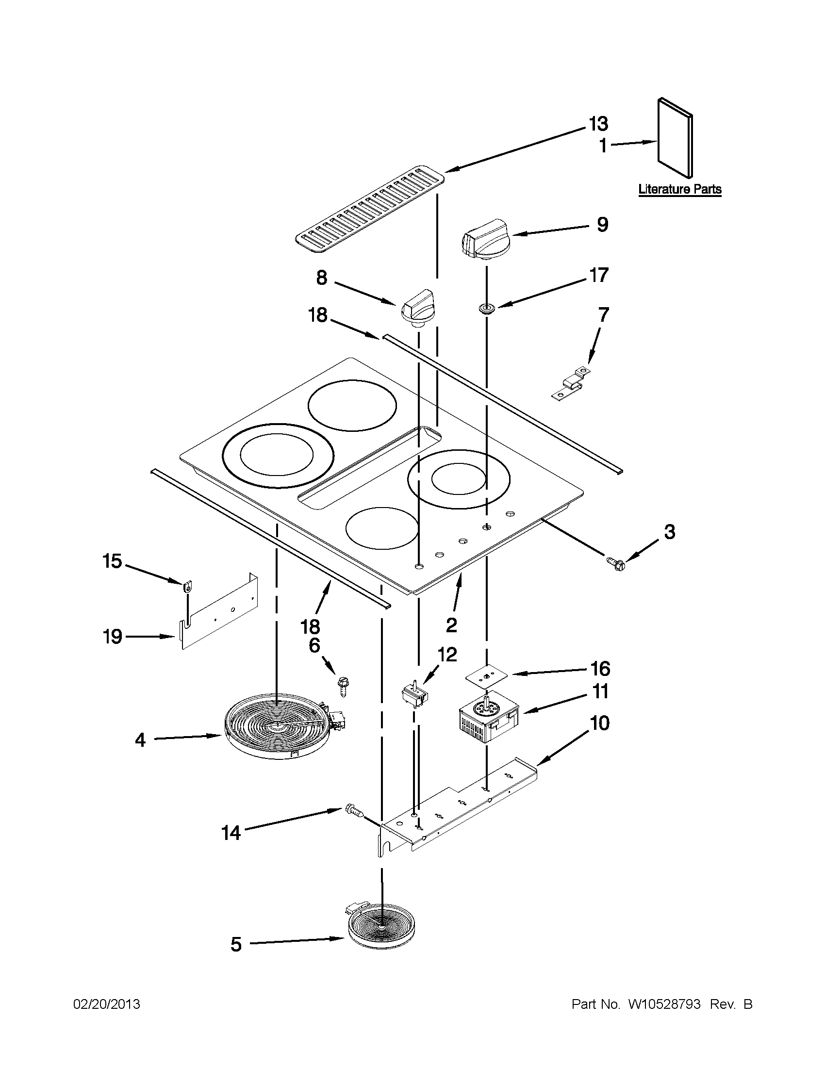Jenn-Air JED3430WS01 cooktop parts diagram