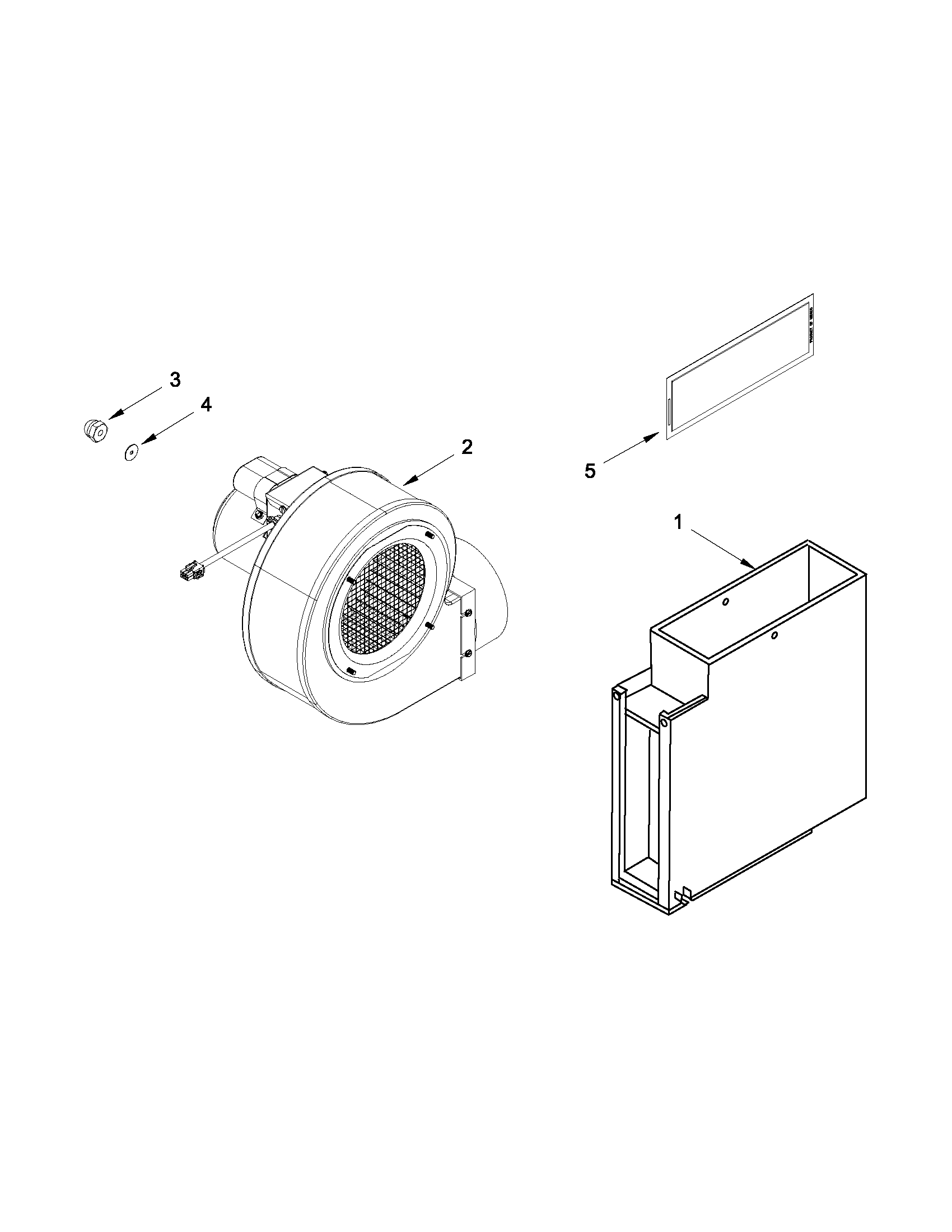 Jenn-Air JED3430WS01 blower unit parts diagram