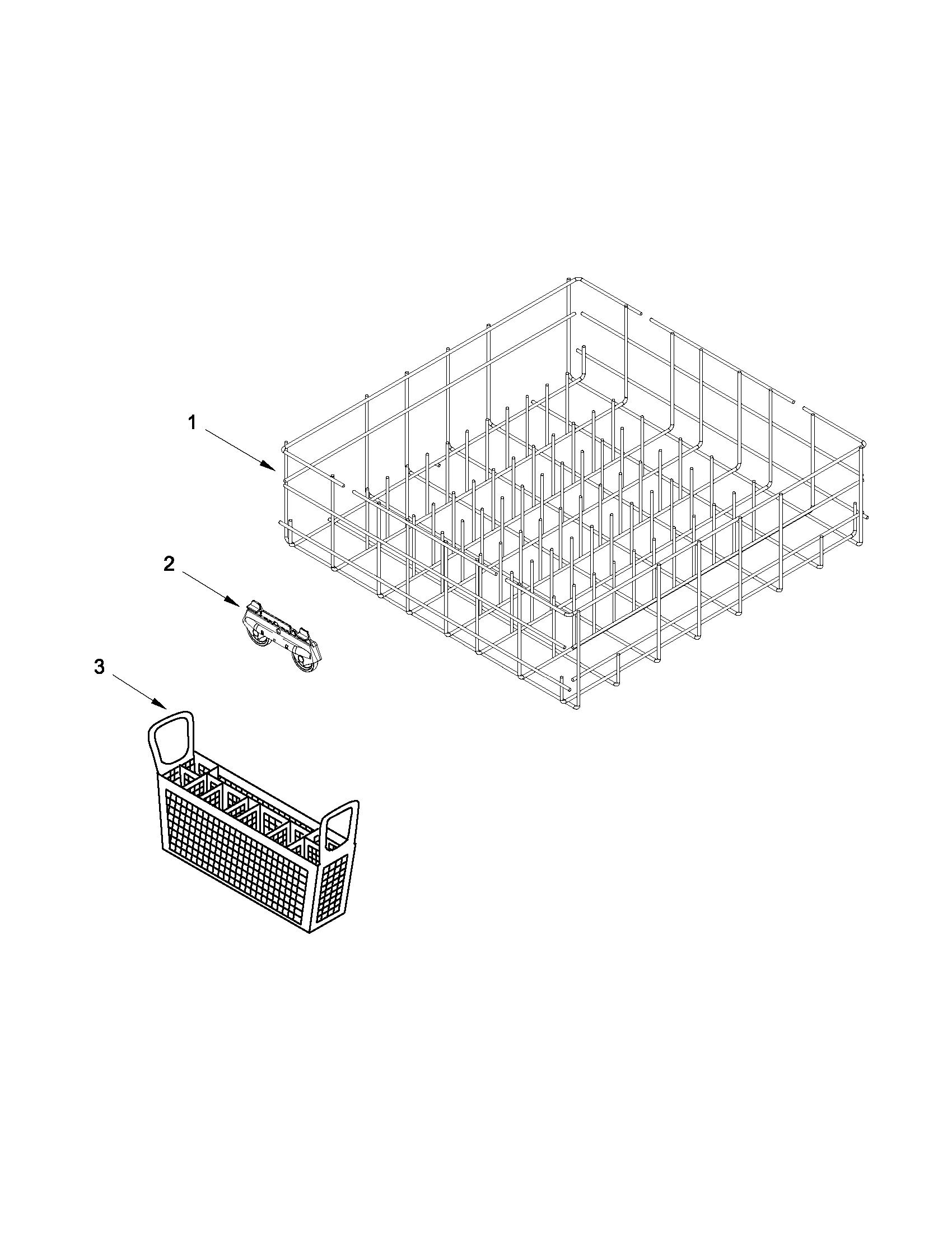 Amana ADB1100AWS0 lower rack parts diagram