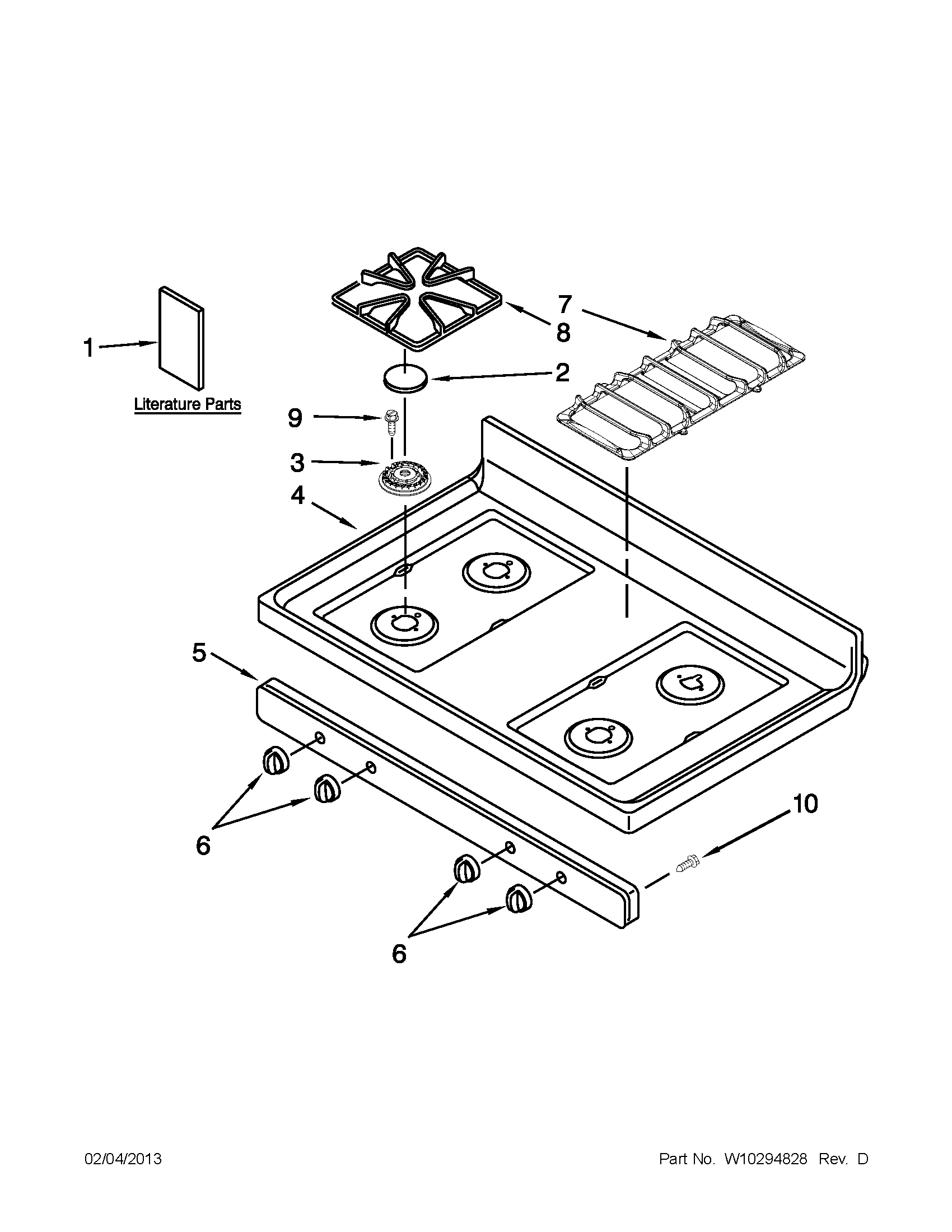 Maytag MGR7662WS1 cooktop parts diagram