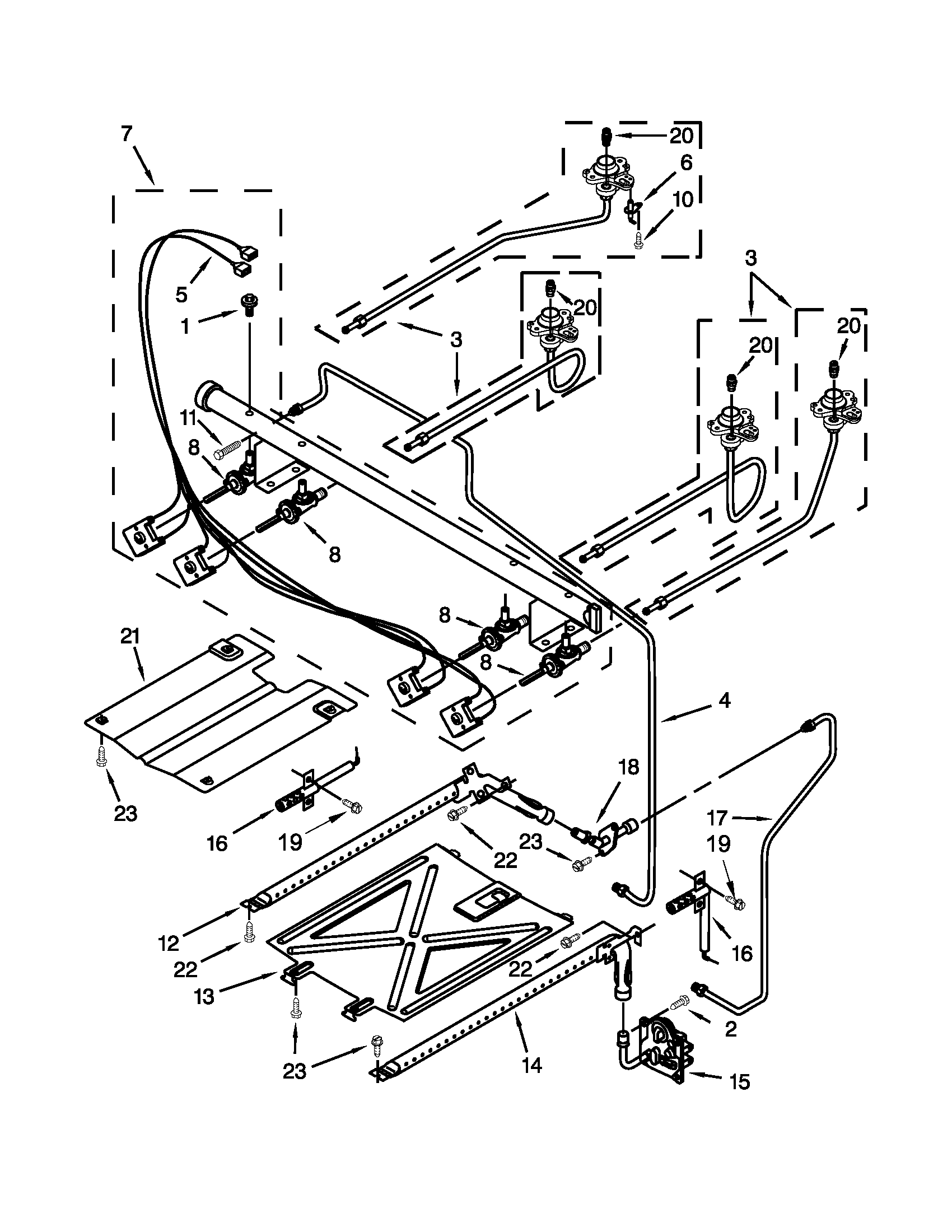 Maytag MGR7662WS1 manifold parts diagram