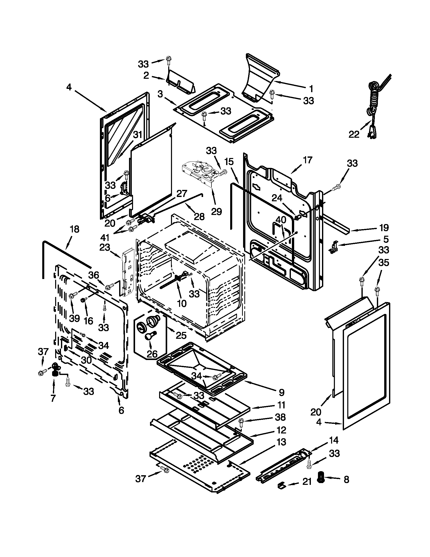 Maytag MGR7662WS1 chassis parts diagram