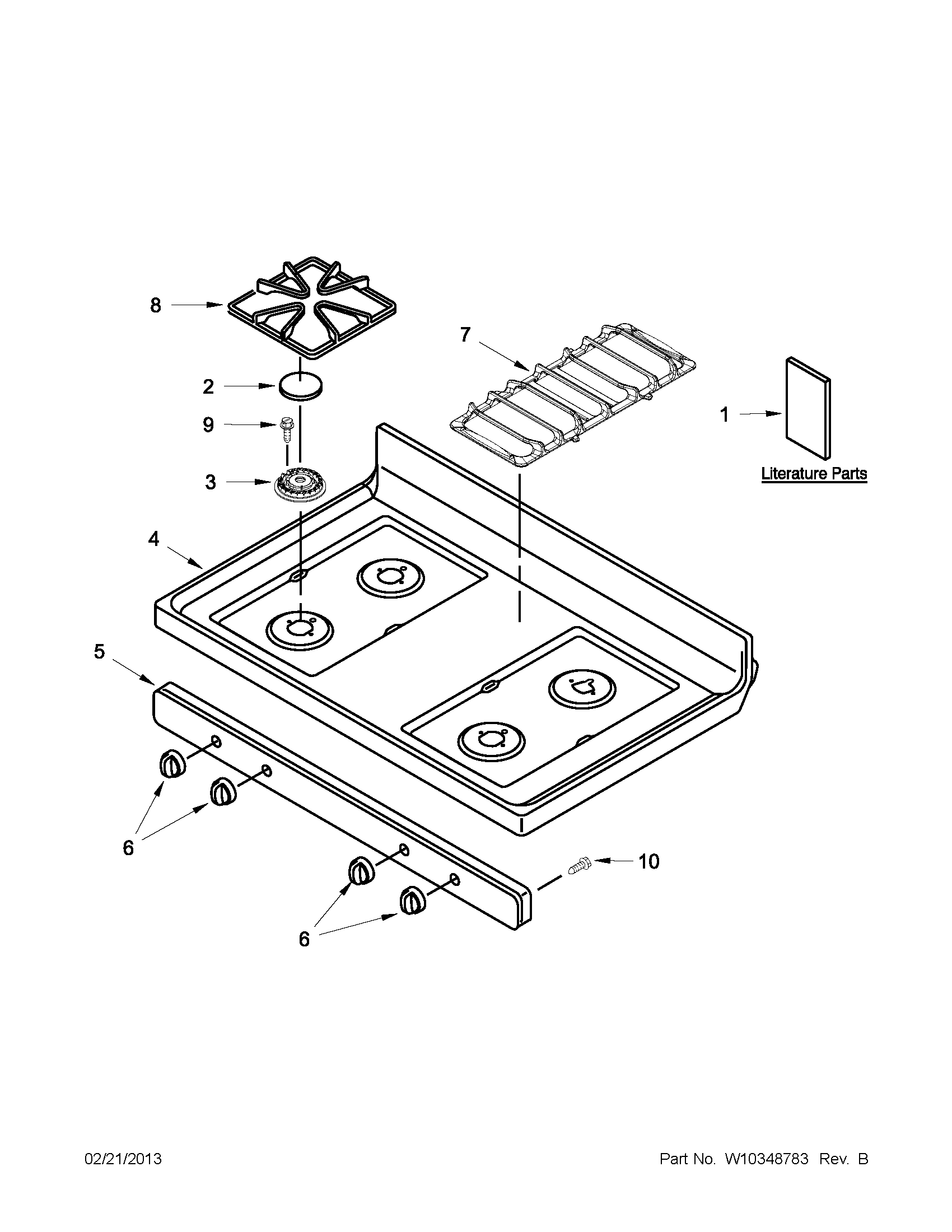 Maytag MGR7662WS2 cooktop parts diagram