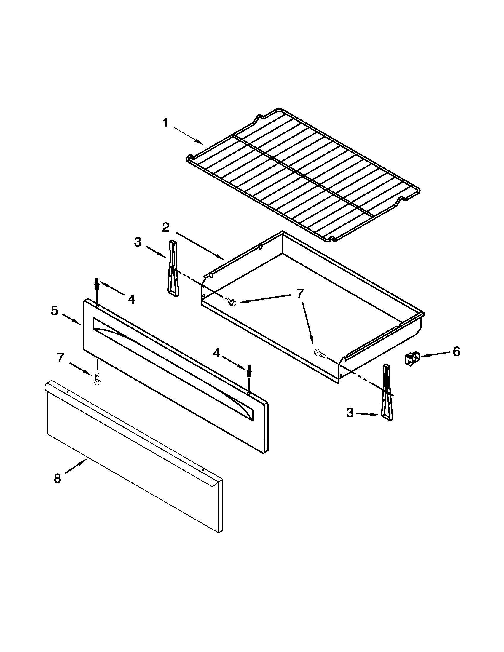 Maytag MGR7662WS2 drawer & broiler parts diagram