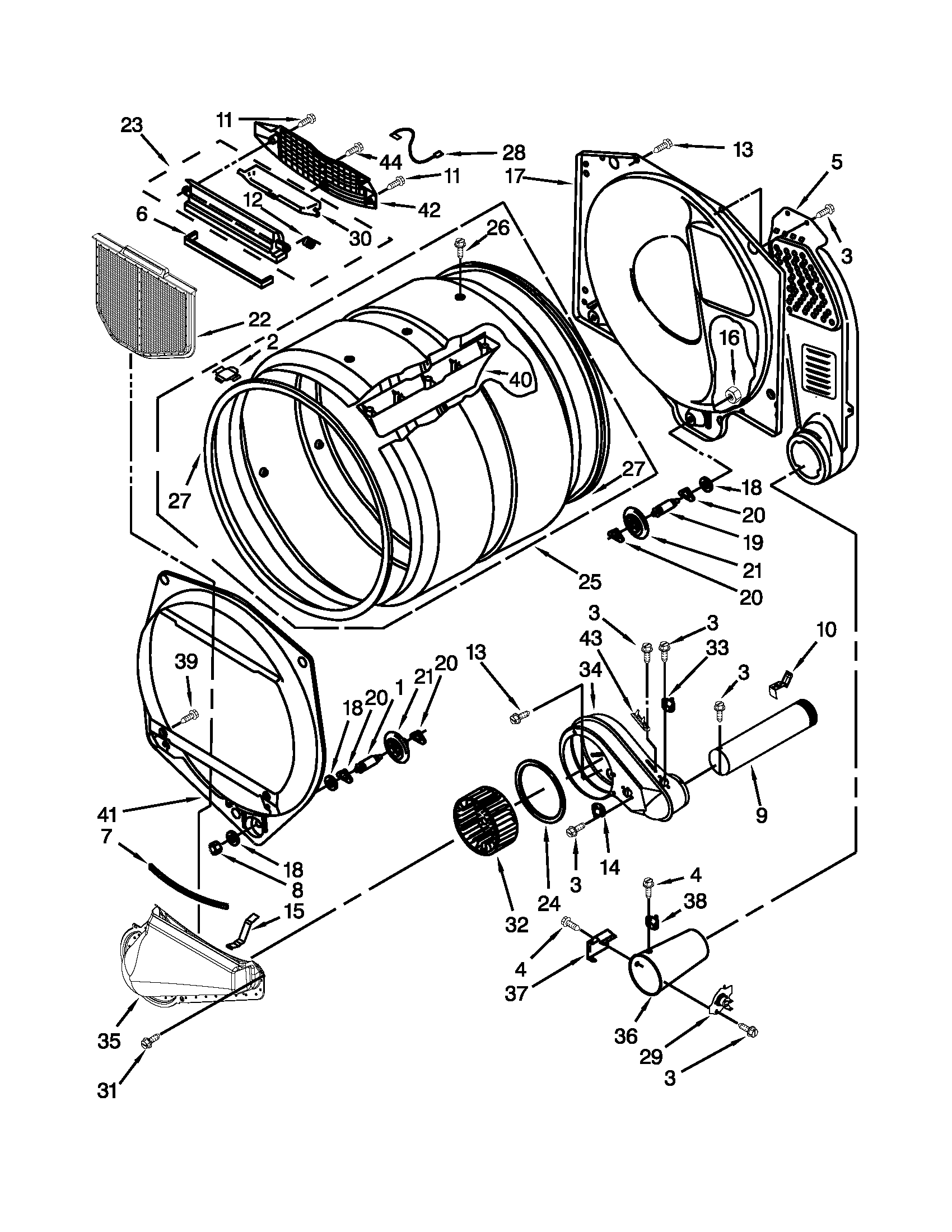 Maytag MDG18PDAWW0 bulkhead parts diagram