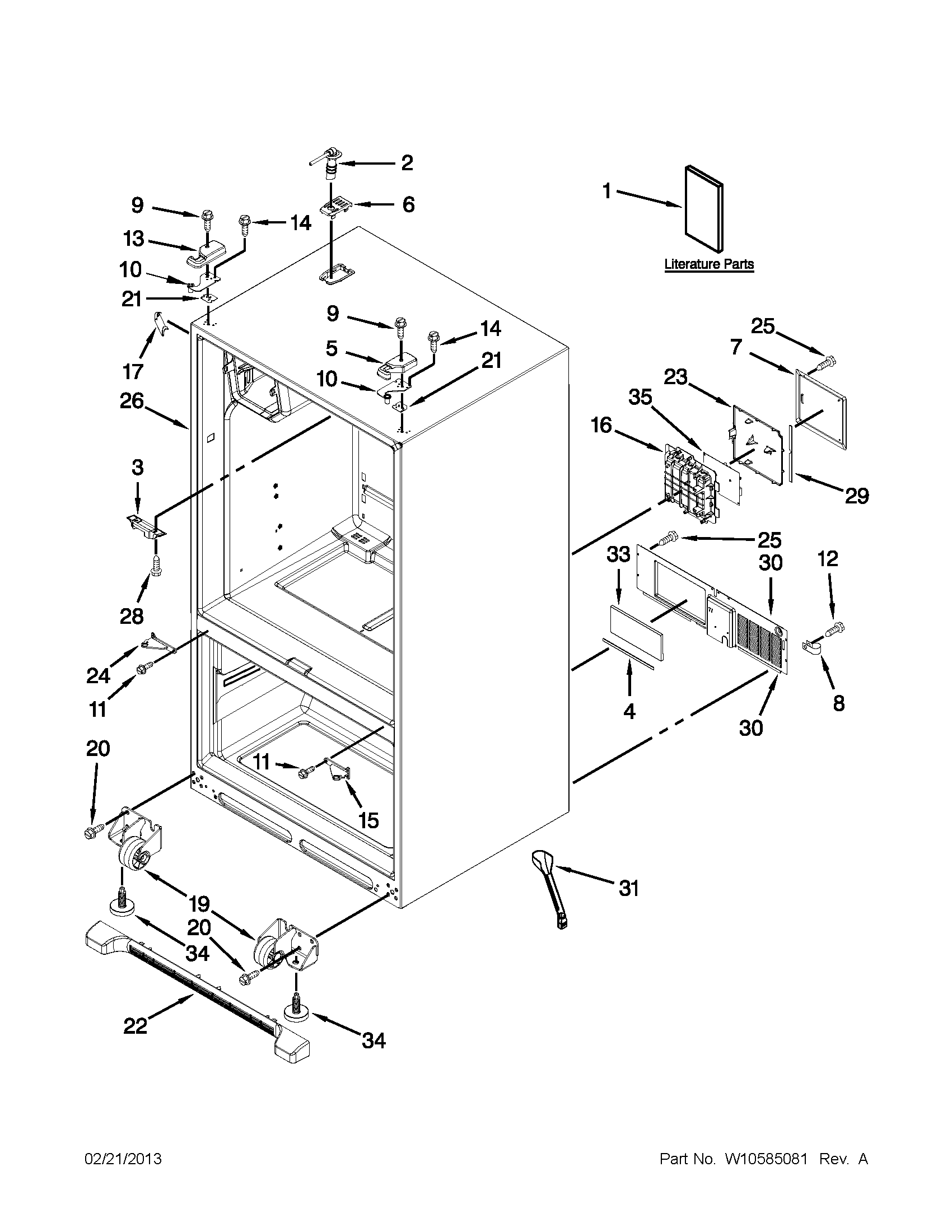 Jenn-Air JFI2089AEP13 cabinet parts diagram