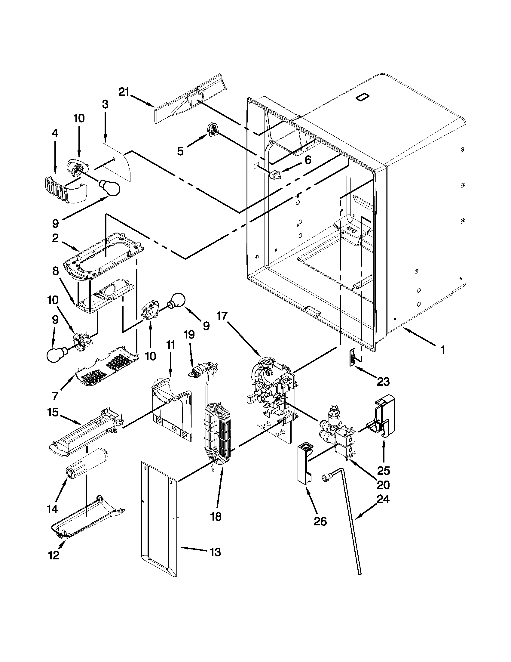 Jenn-Air JFI2089AEP13 refrigerator liner parts diagram