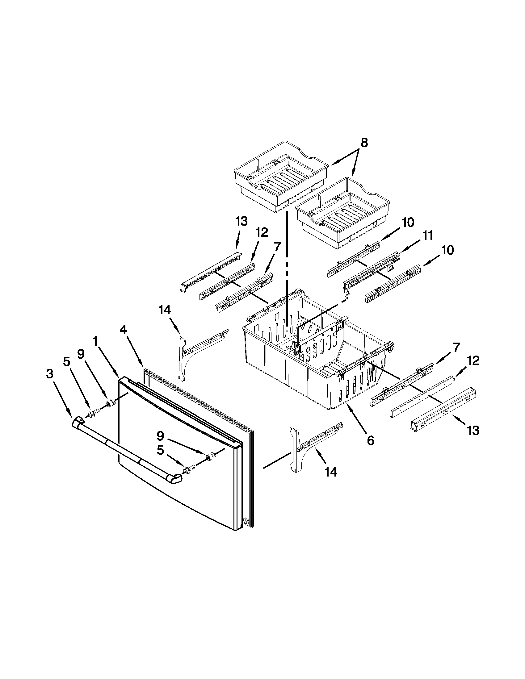 Jenn-Air JFI2089AEP13 freezer door parts diagram