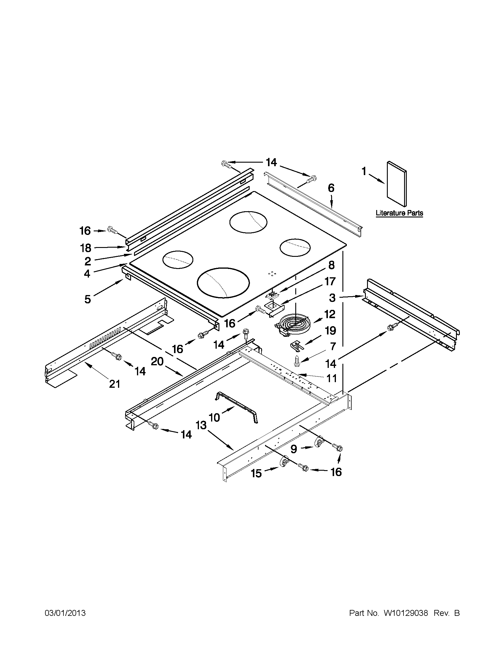 Whirlpool GY396LXPQ03 cooktop parts diagram