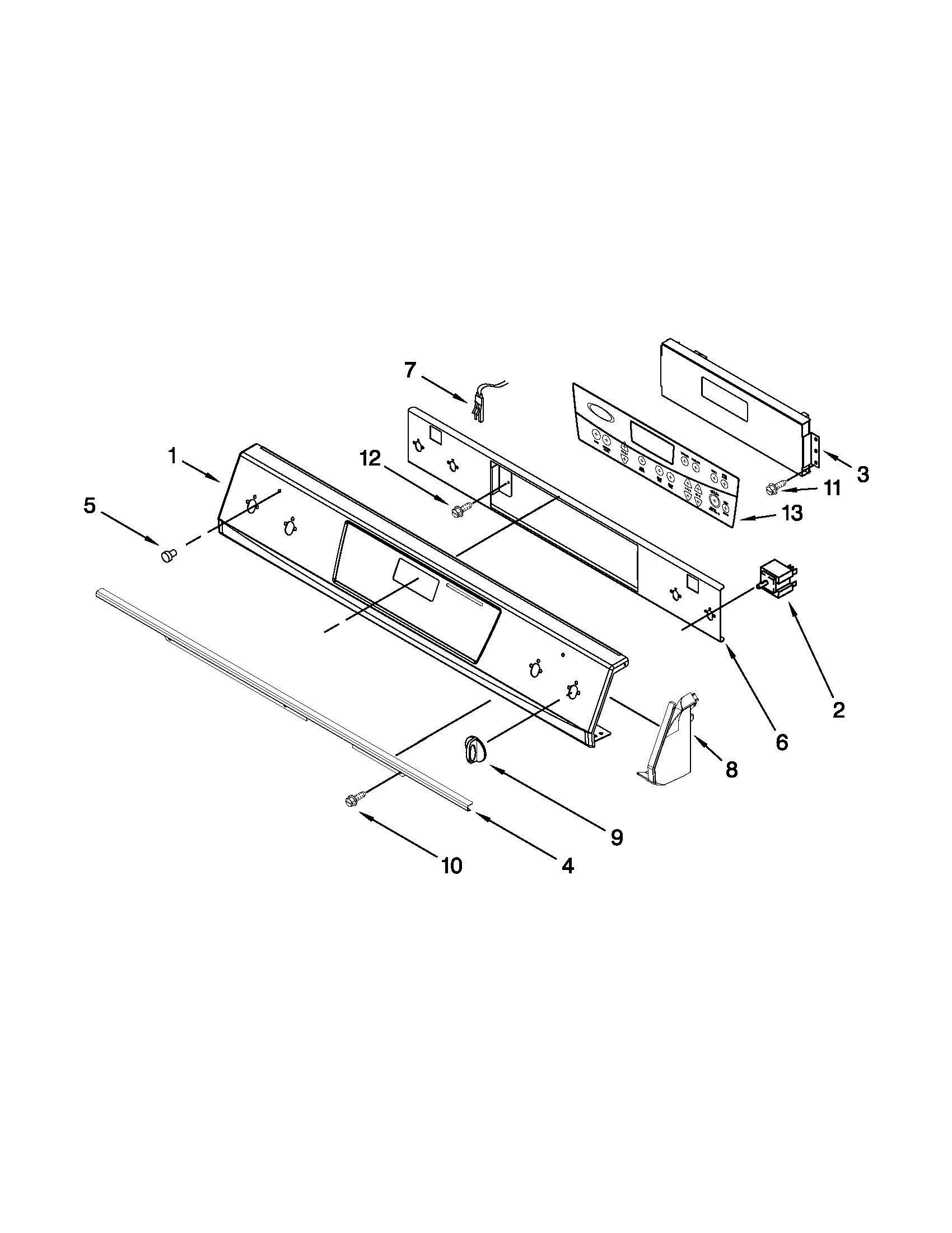 Whirlpool GY396LXPQ03 control panel parts diagram