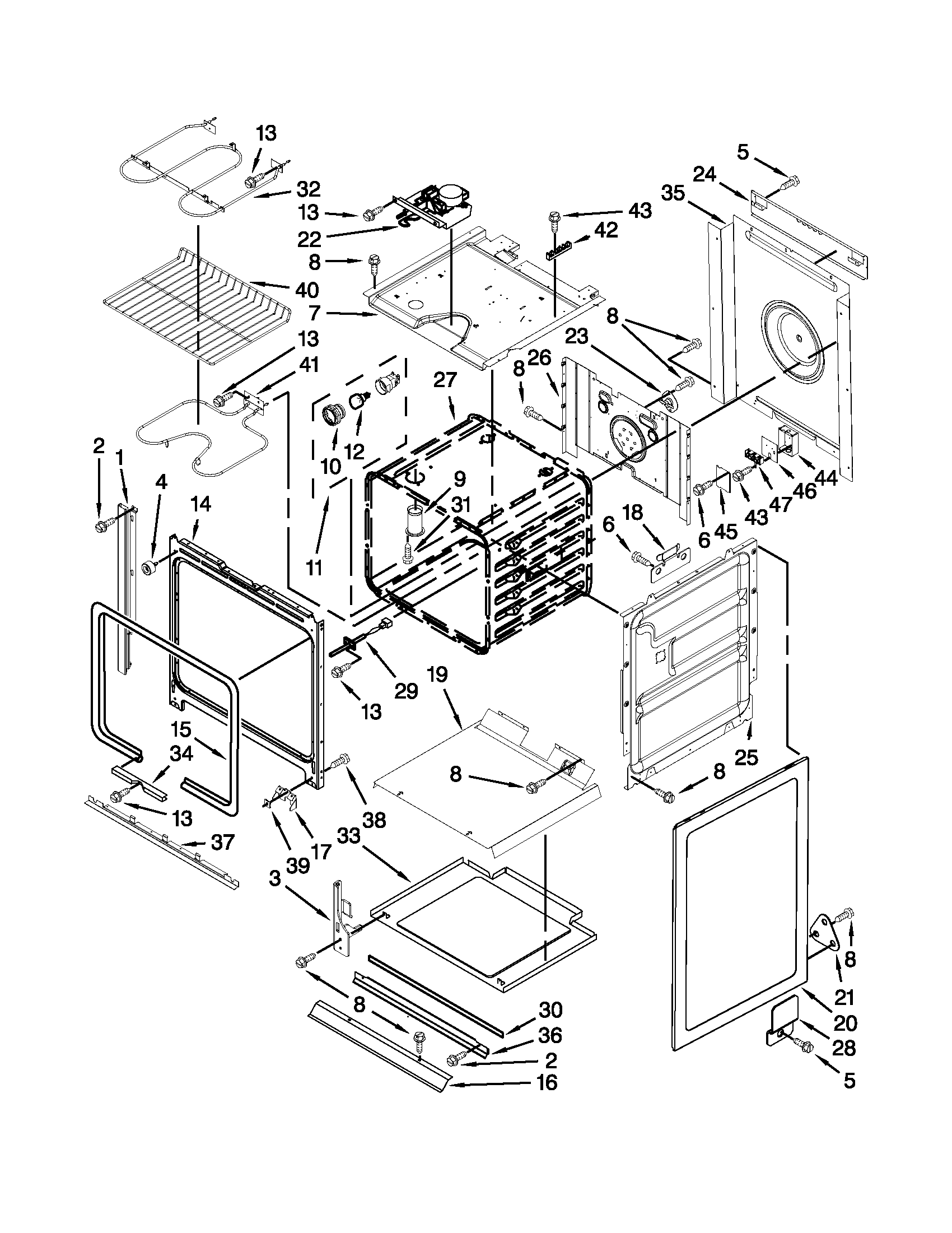 Whirlpool GY396LXPQ03 oven parts diagram