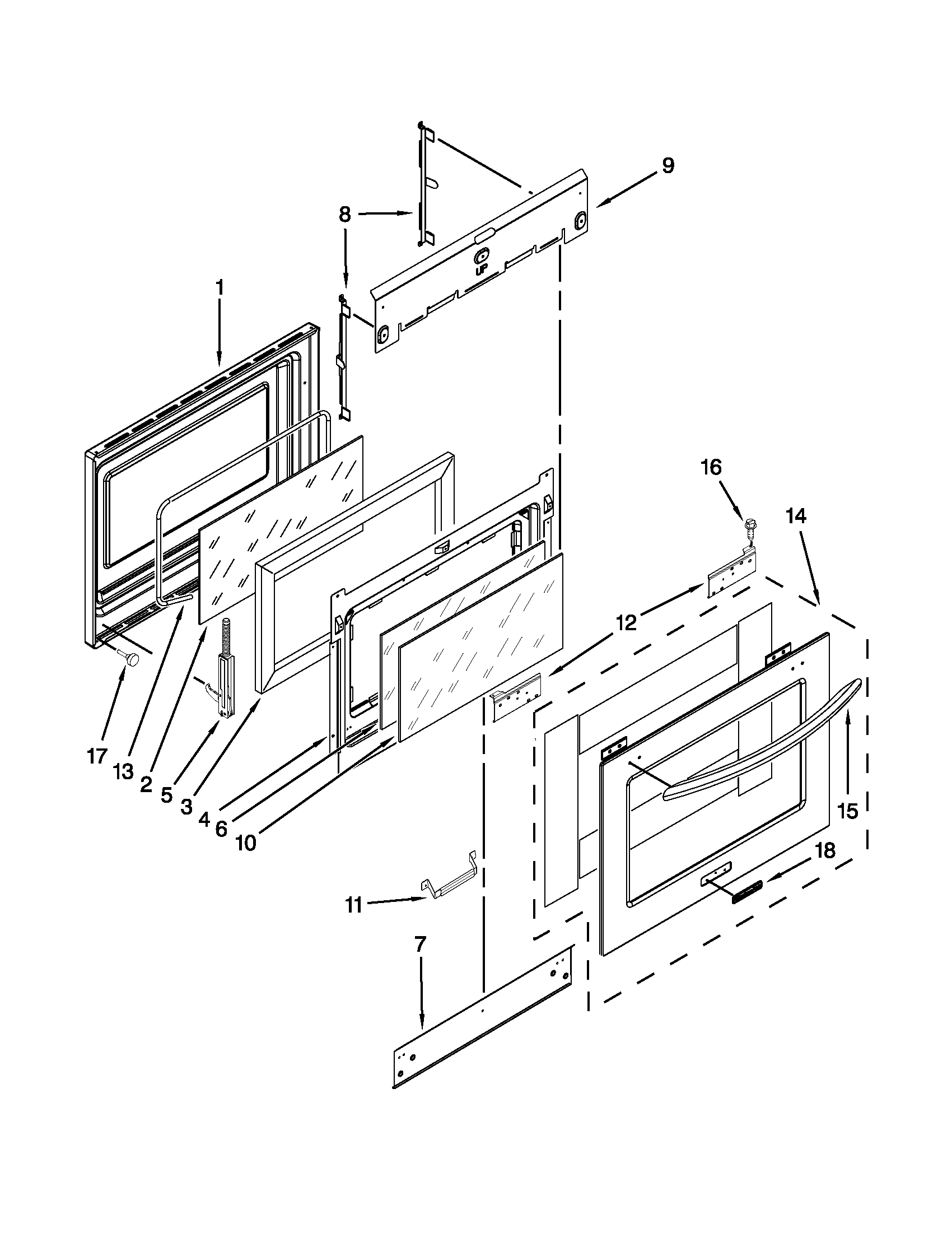 KitchenAid KGSK901SSS01 door parts diagram