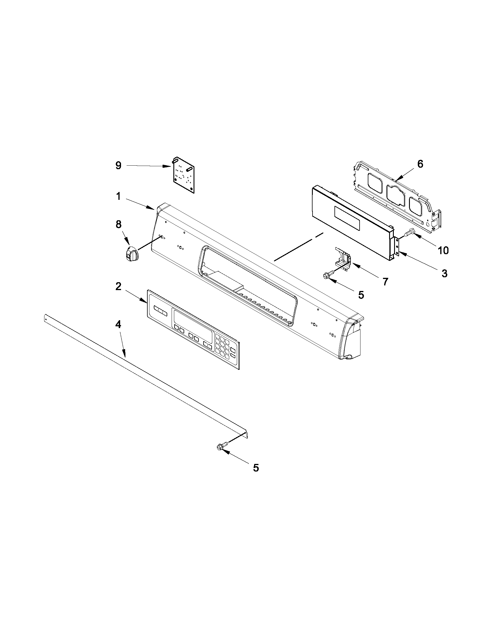 KitchenAid KGSK901SSS01 control panel parts diagram