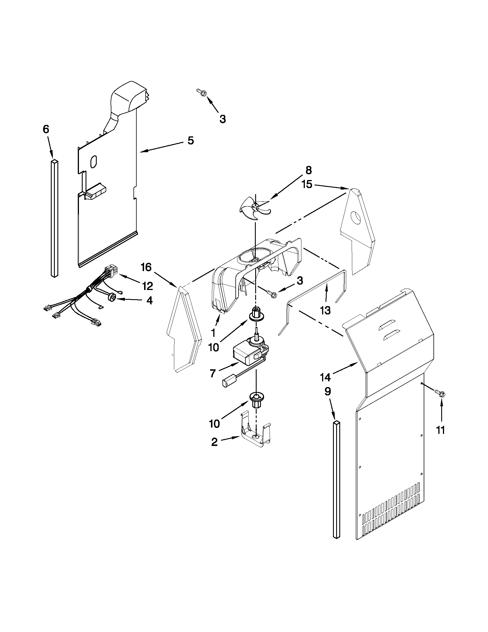 Whirlpool ED2VHEXVB01 air flow parts diagram