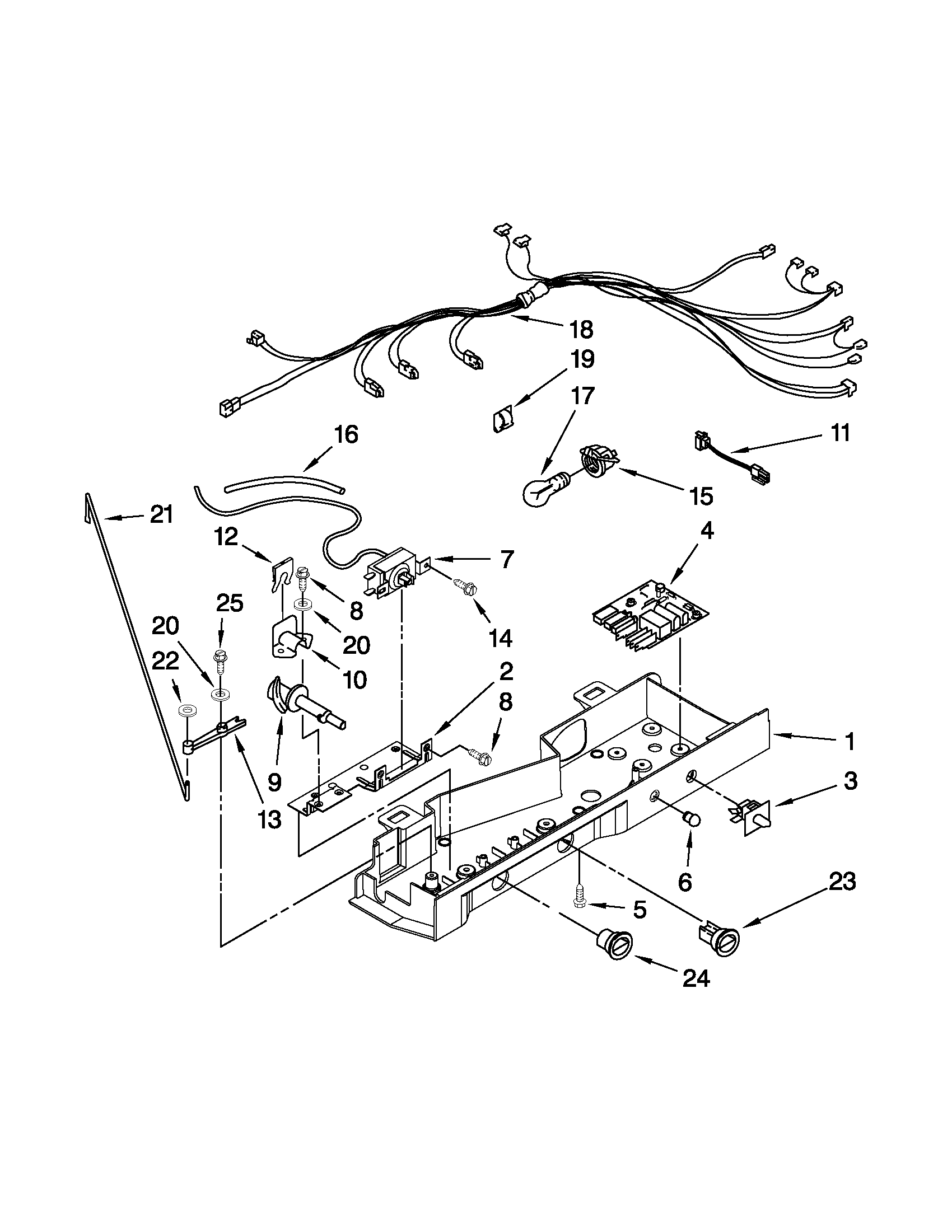 Whirlpool ED2VHEXVB01 control box parts diagram