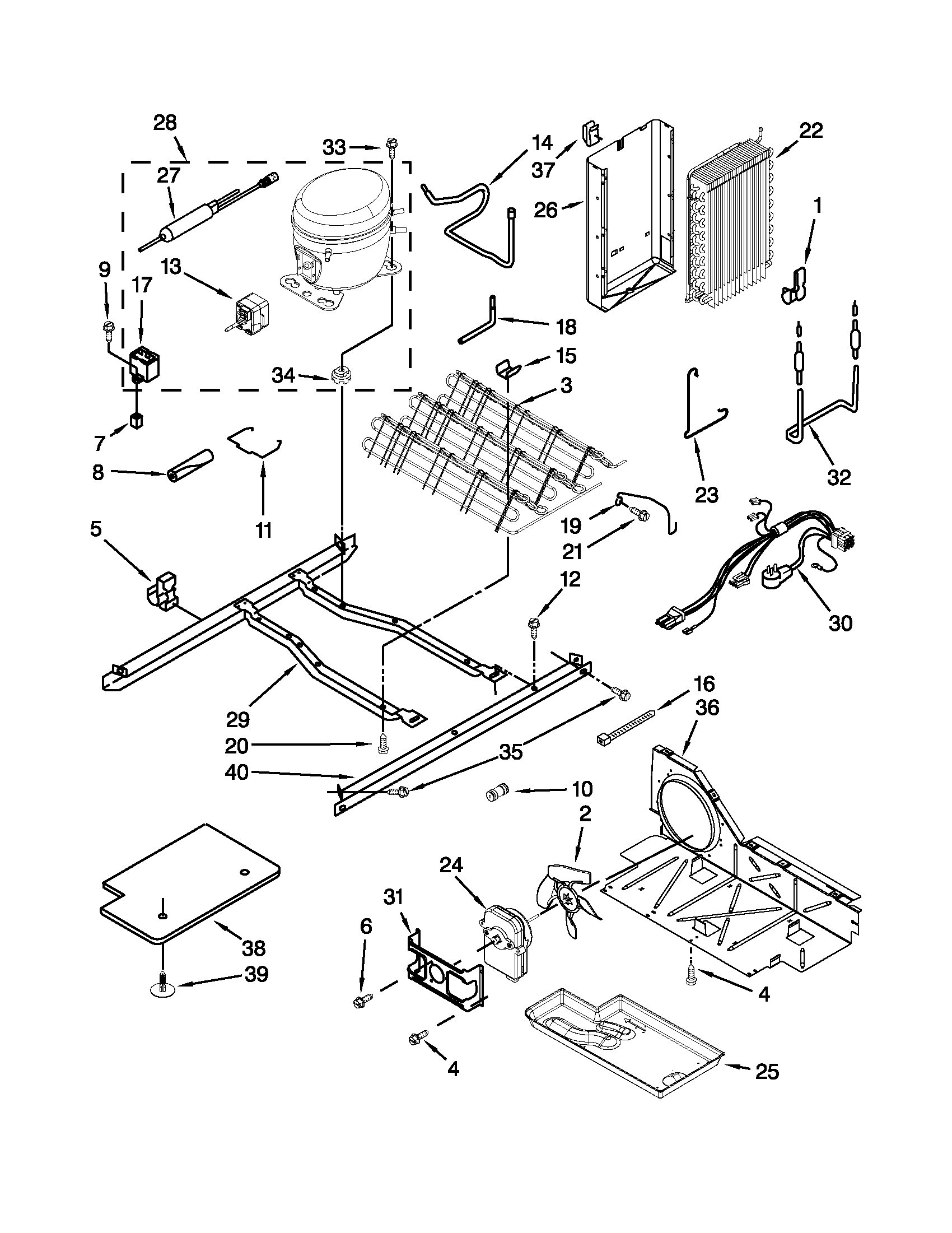 Whirlpool ED2VHEXVB01 unit parts diagram
