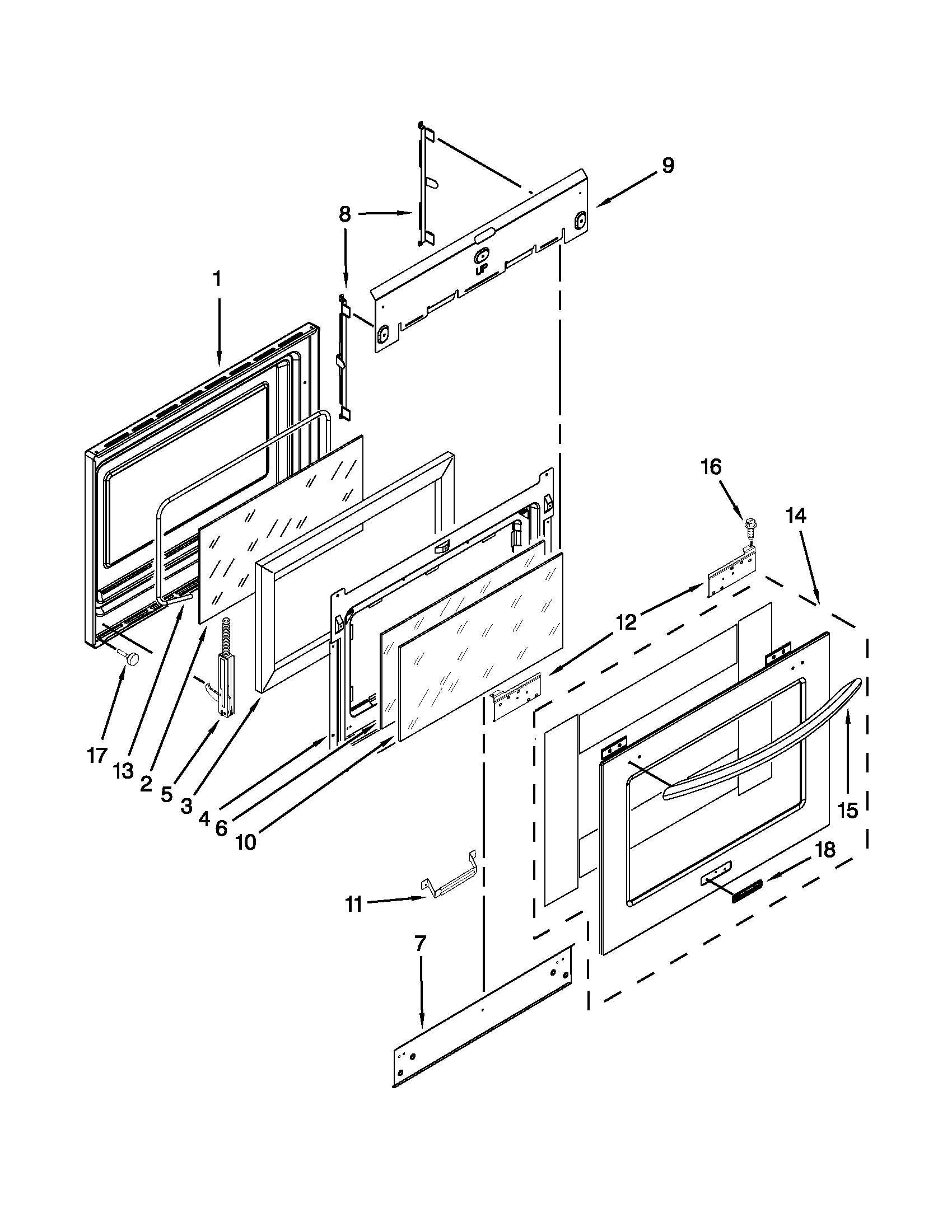 KitchenAid KGSK901SWH02 door parts diagram
