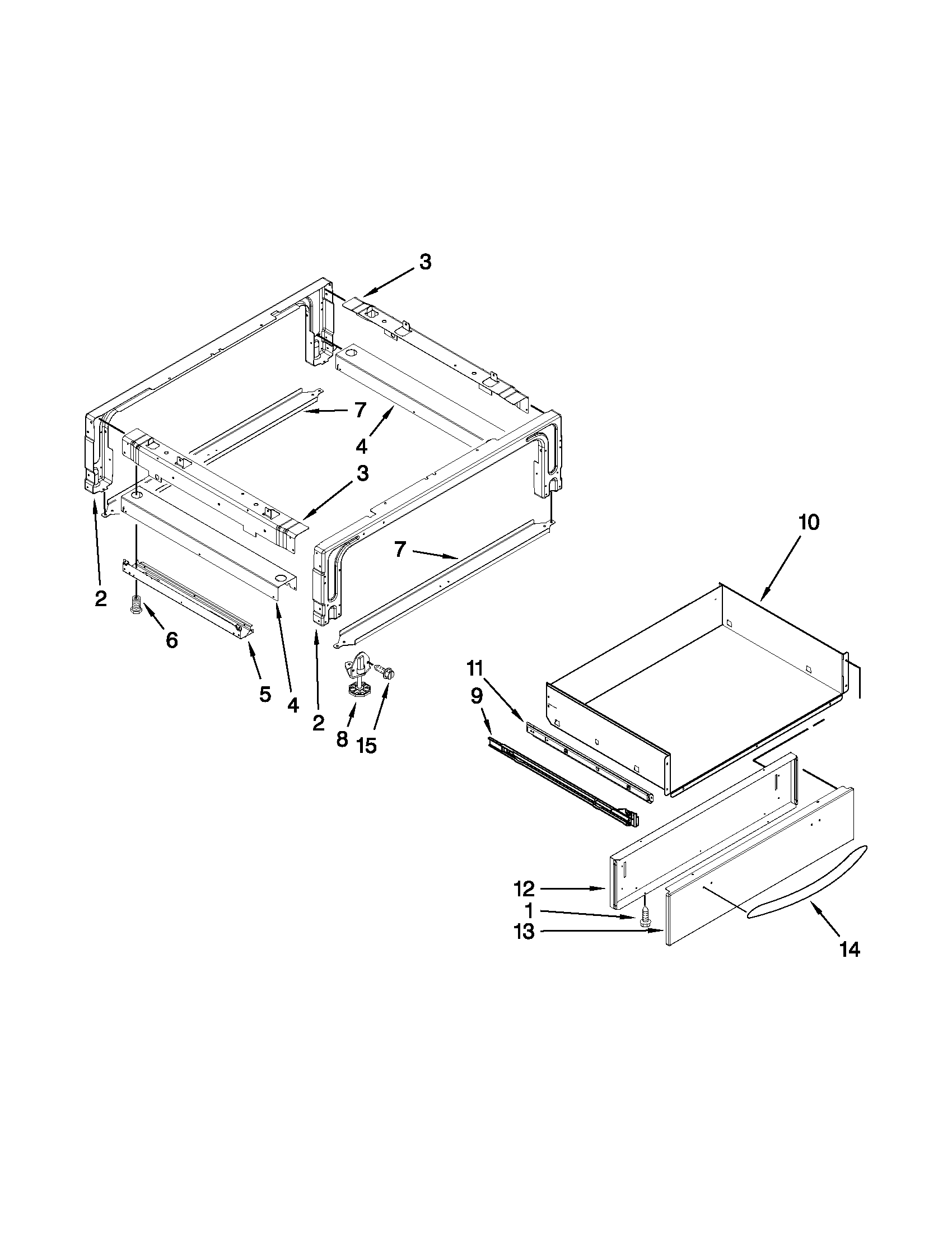 KitchenAid KGSK901SWH02 drawer parts diagram