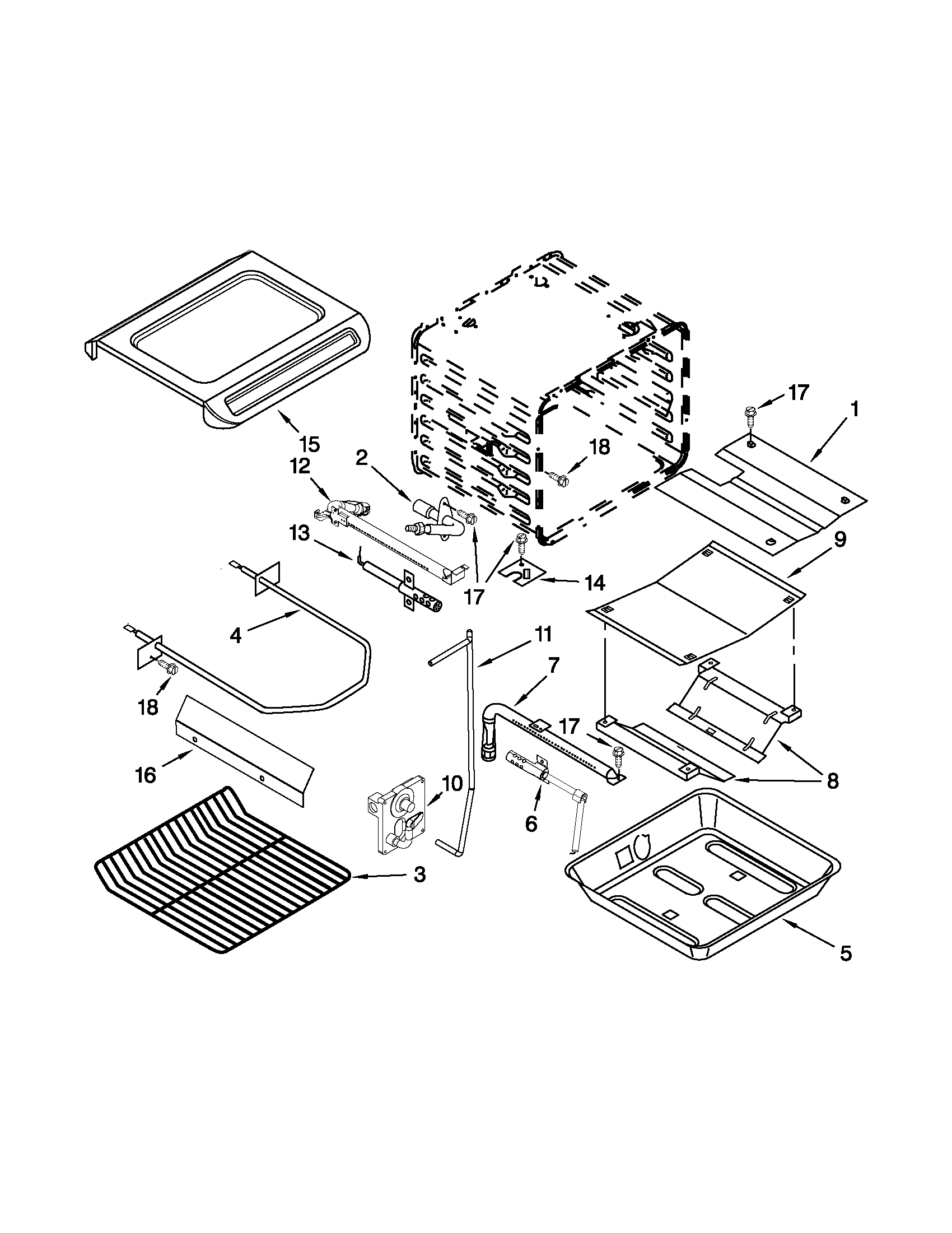 KitchenAid KGSK901SWH02 internal oven parts diagram
