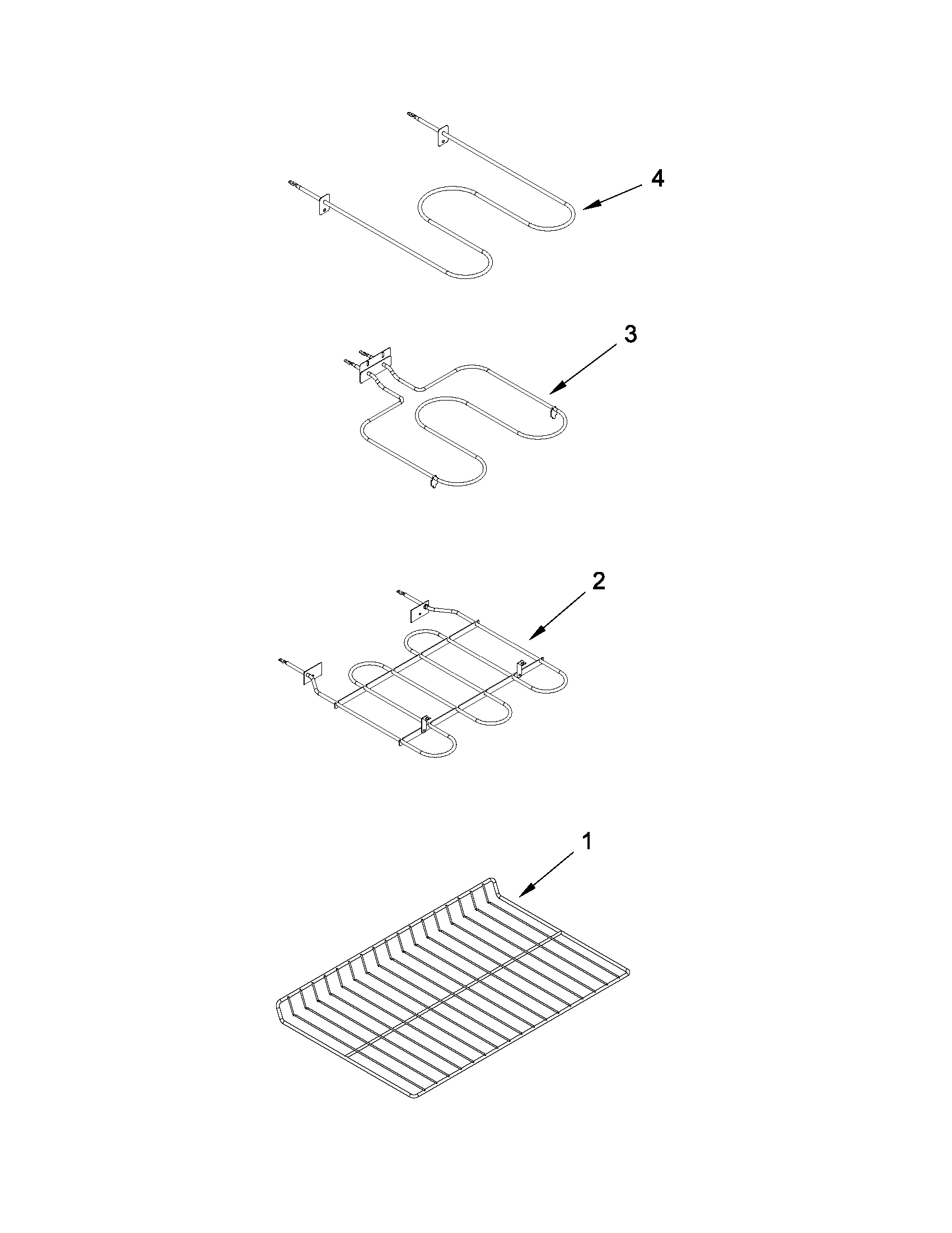Whirlpool GGE388LXB02 rack and element parts diagram