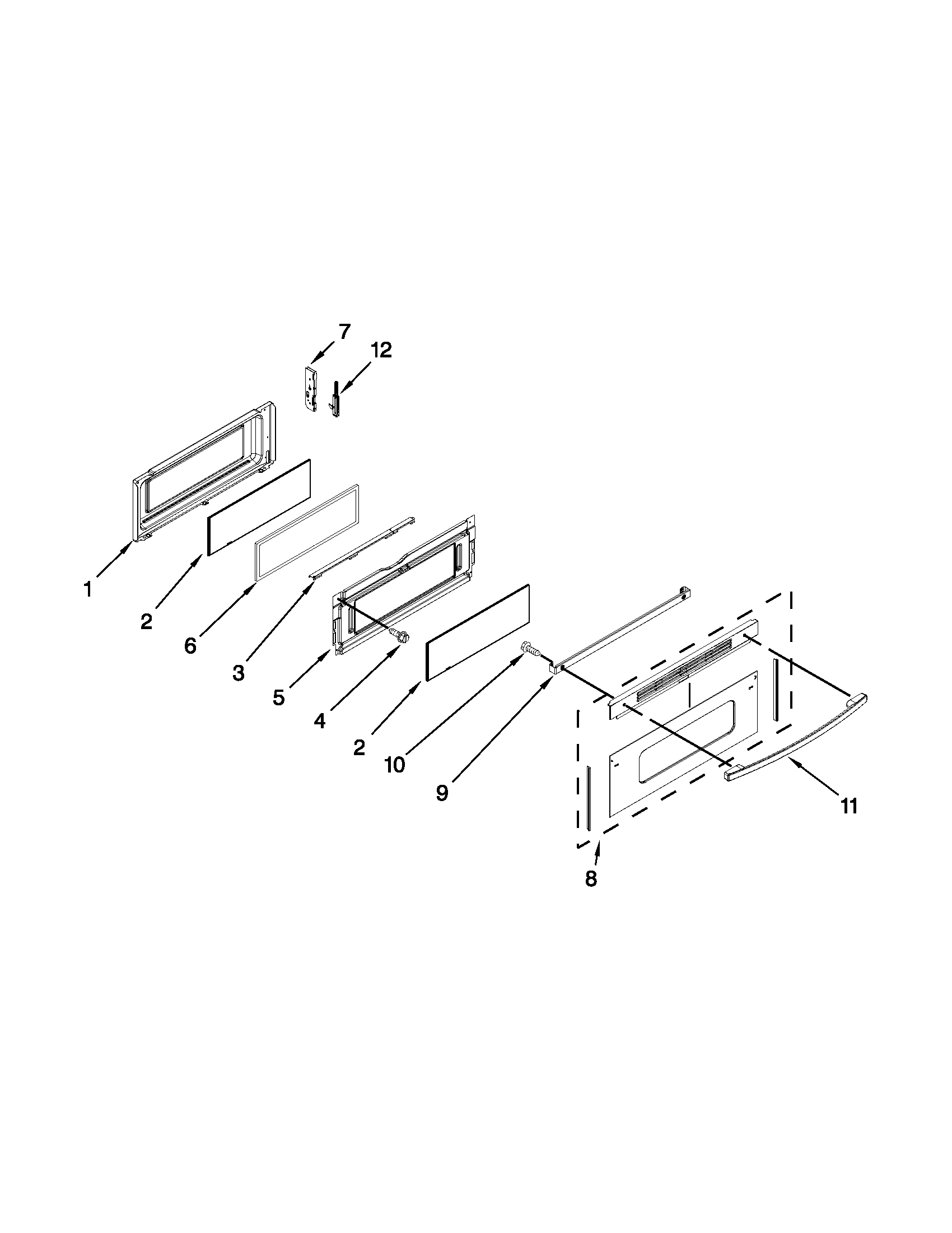 Whirlpool GGE388LXB02 upper door parts diagram