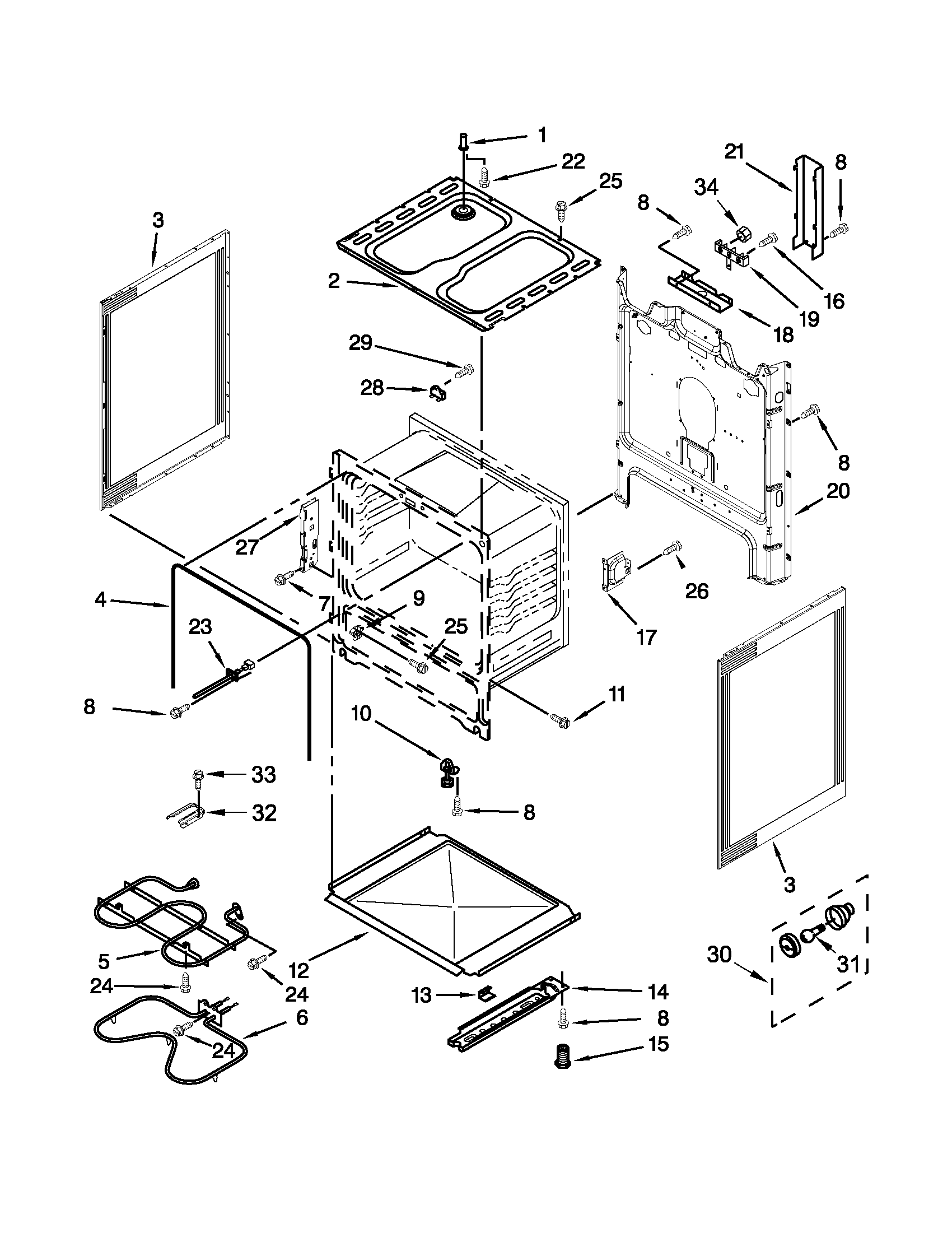 Whirlpool WFC130M0AB0 chassis parts diagram