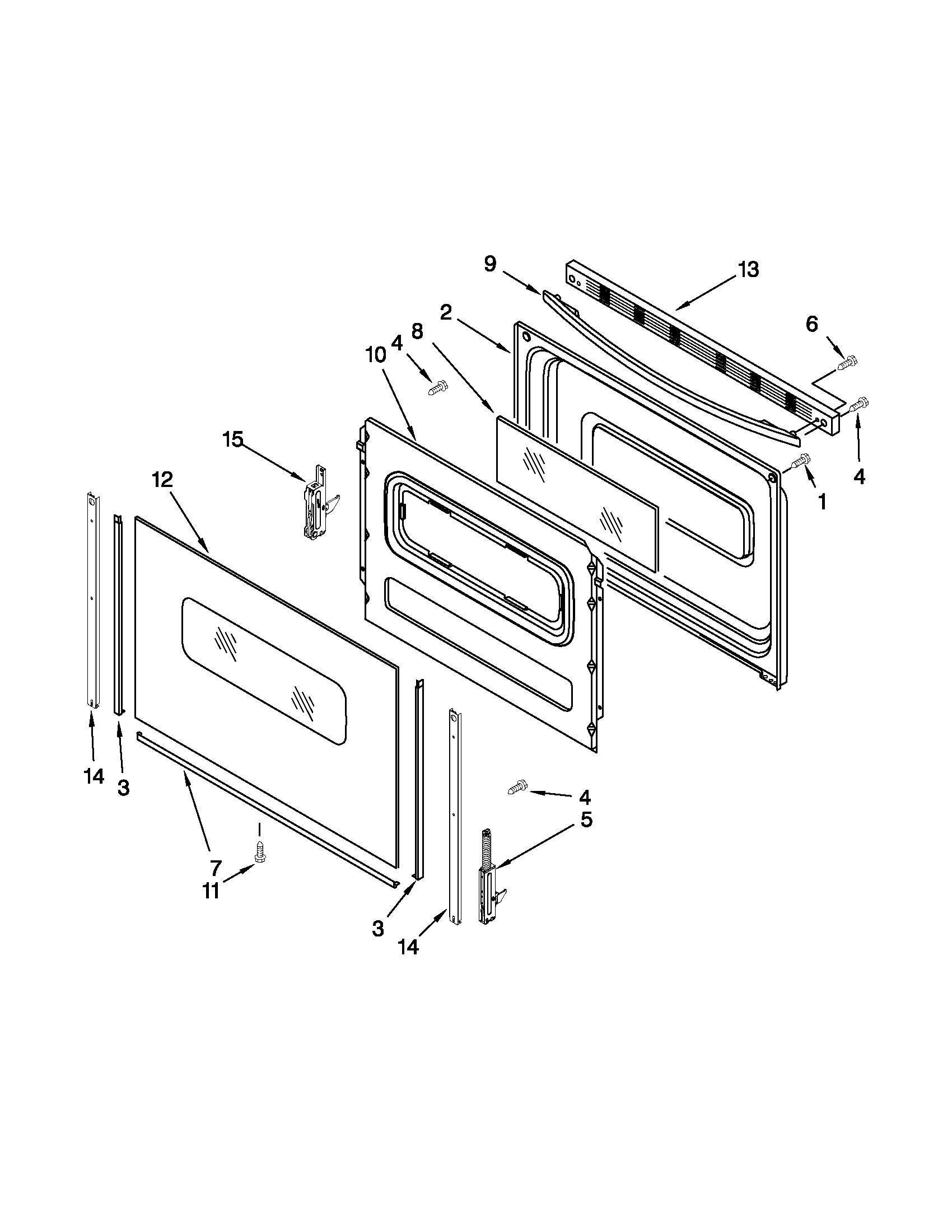 Whirlpool WFC130M0AB0 door parts diagram