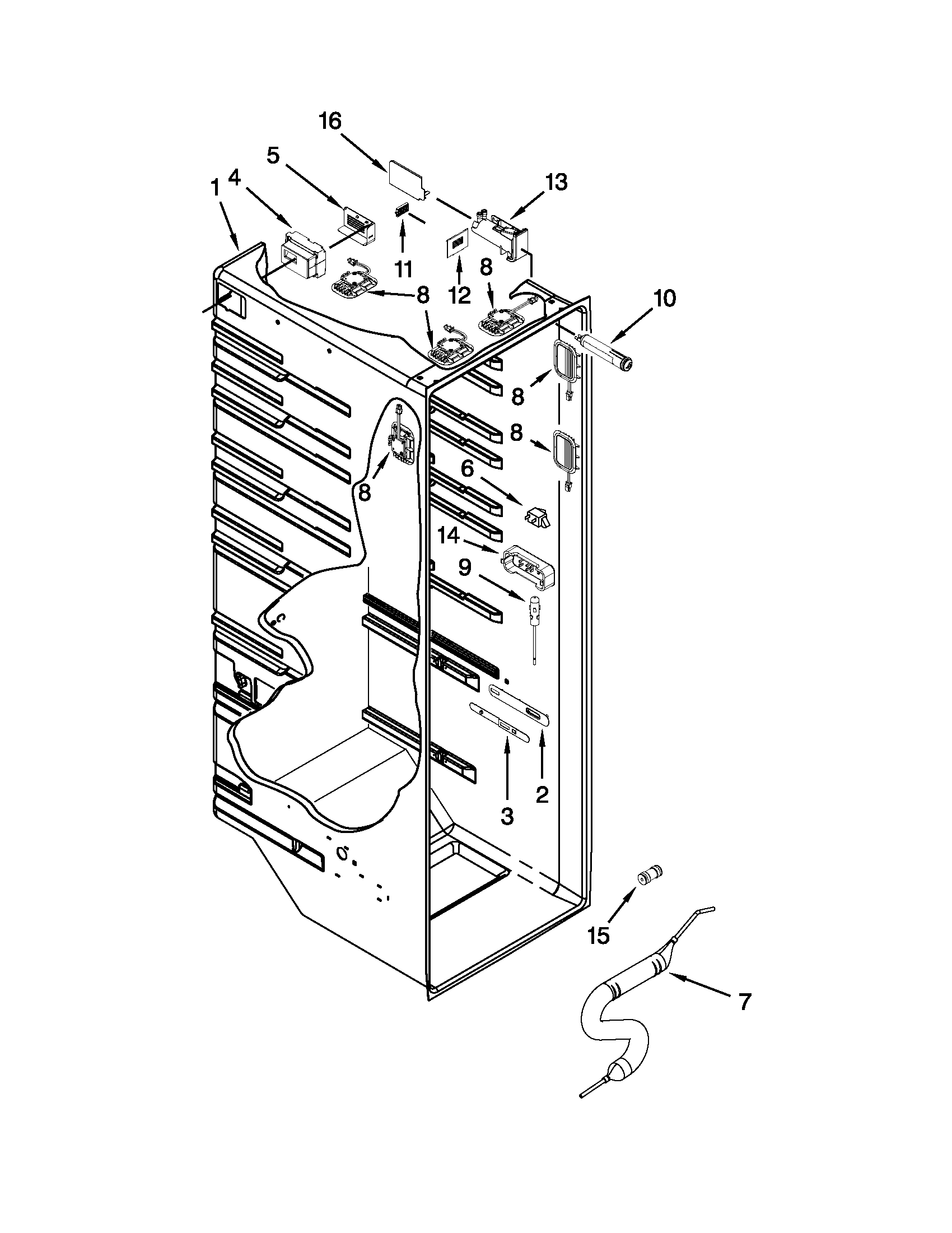 Whirlpool WRL767SIAM00 refrigerator liner parts diagram