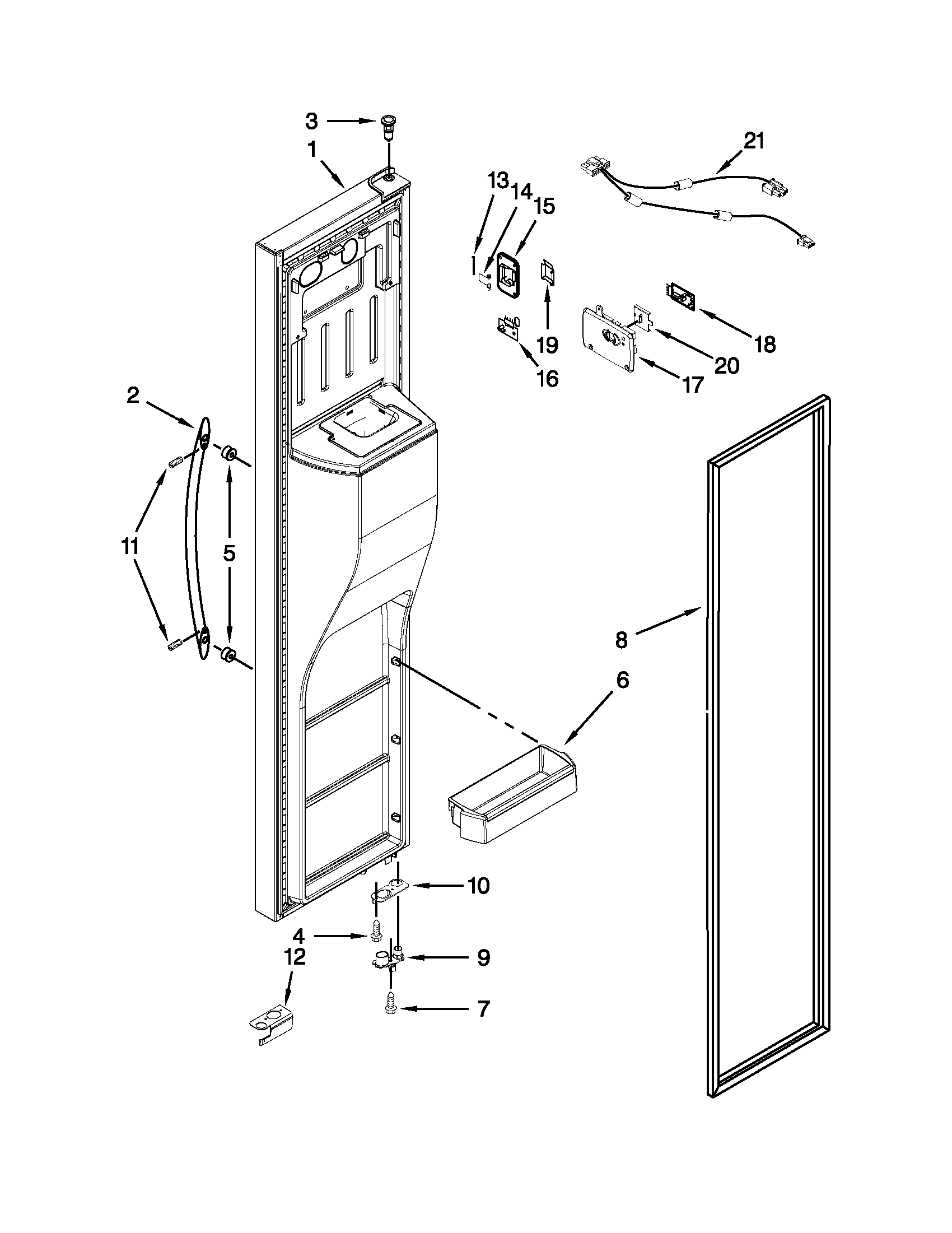 Whirlpool WRL767SIAM00 freezer door diagram