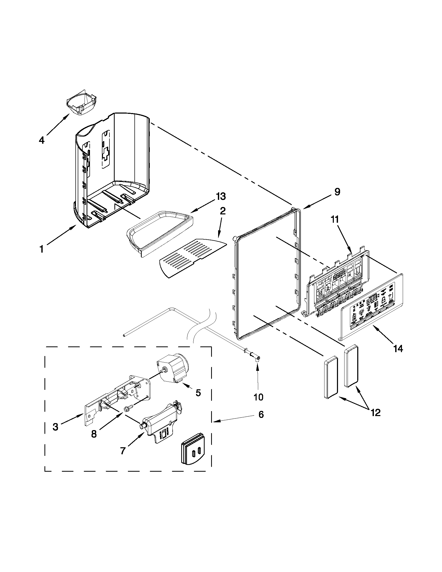 Whirlpool WRL767SIAM00 dispenser parts diagram