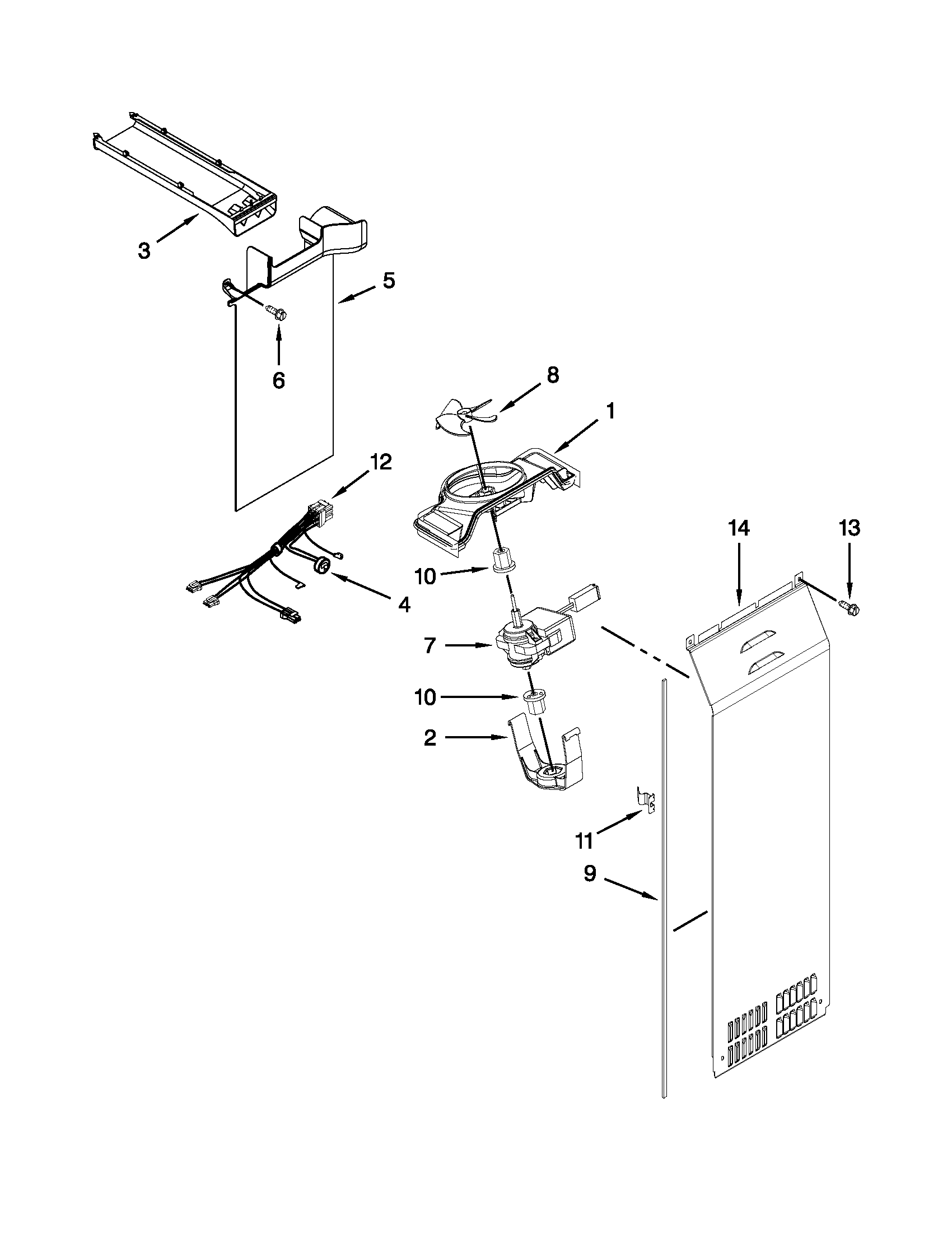 Whirlpool WRL767SIAM00 air flow parts diagram