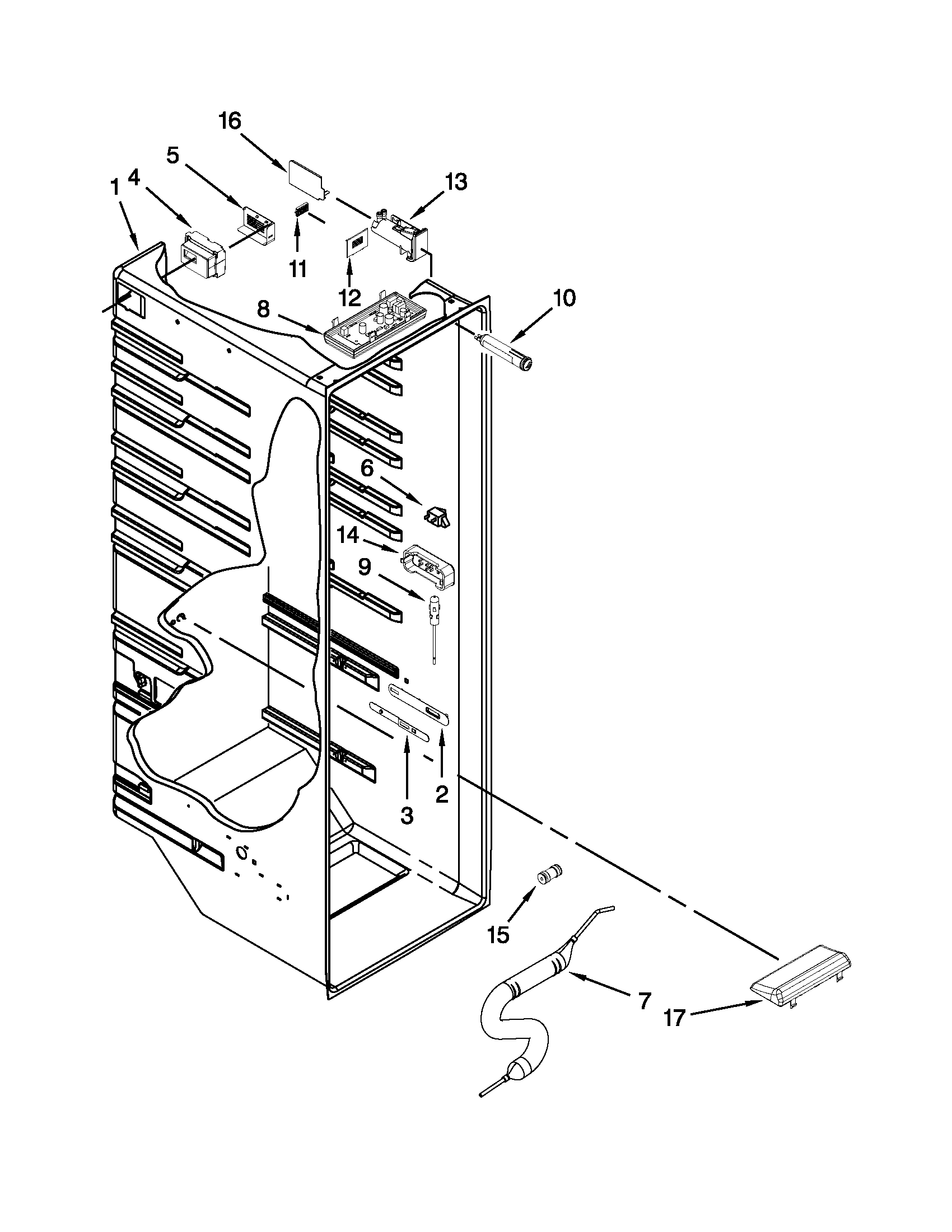 Whirlpool WRS537SIAB00 refrigerator liner parts diagram