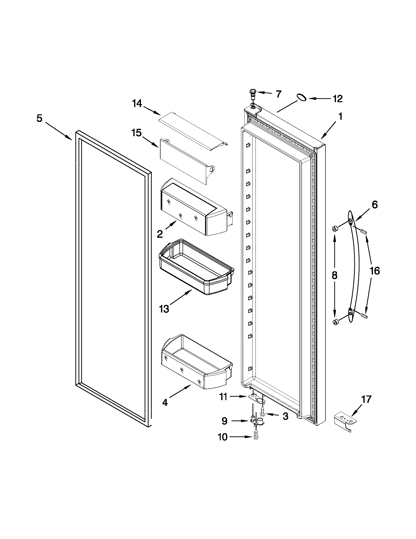 Whirlpool WRS537SIAB00 refrigerator door diagram