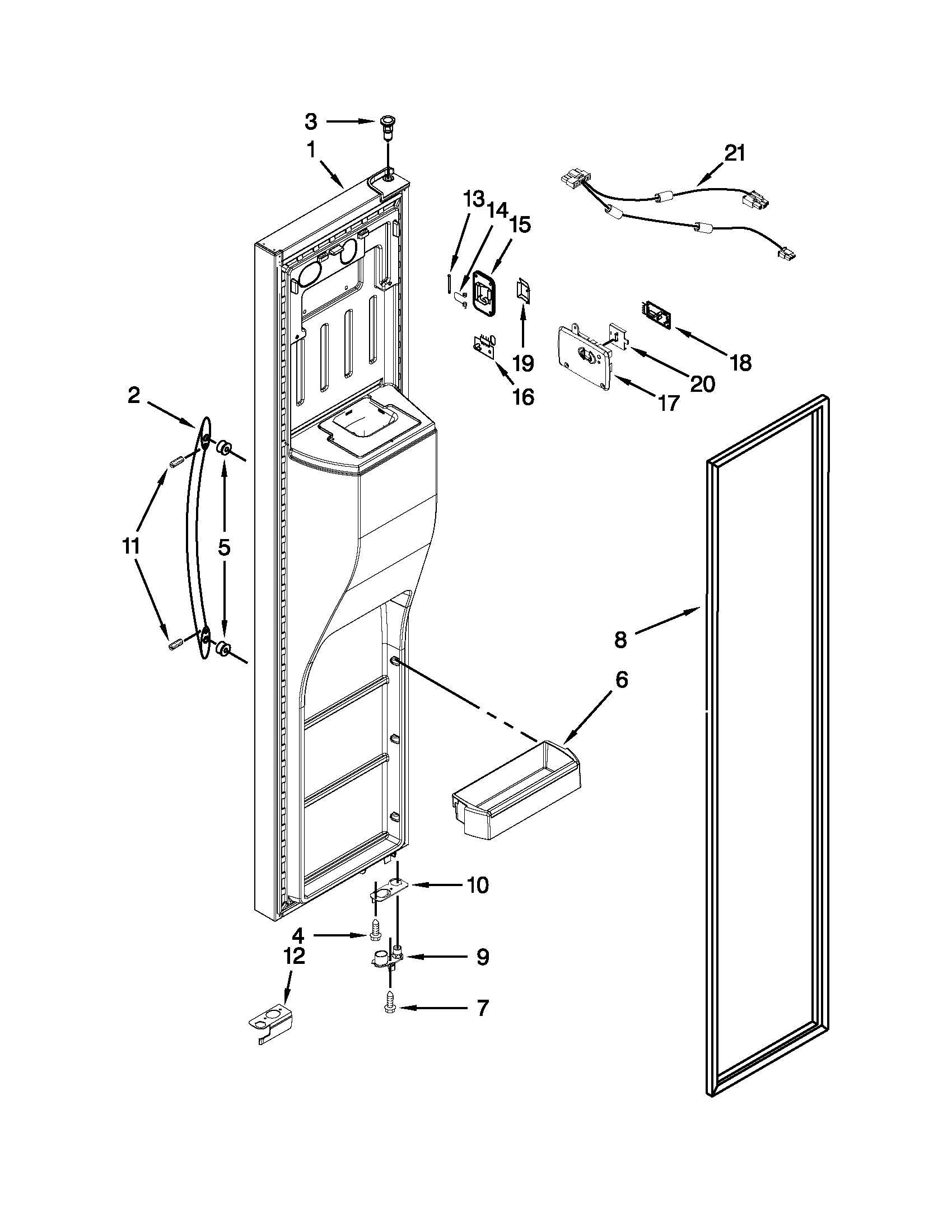 Whirlpool WRS537SIAB00 freezer door diagram