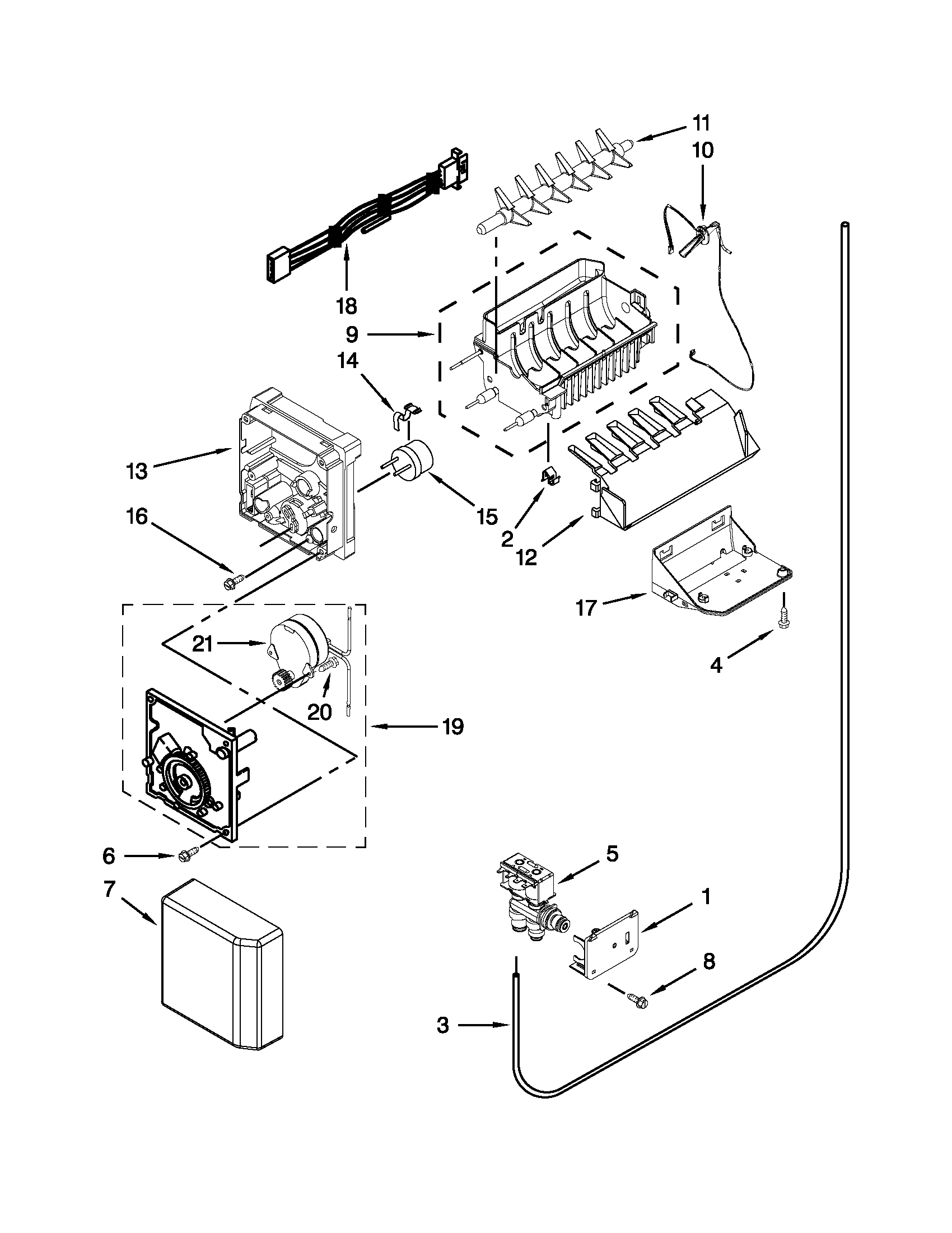 Whirlpool WRS537SIAB00 icemake diagram