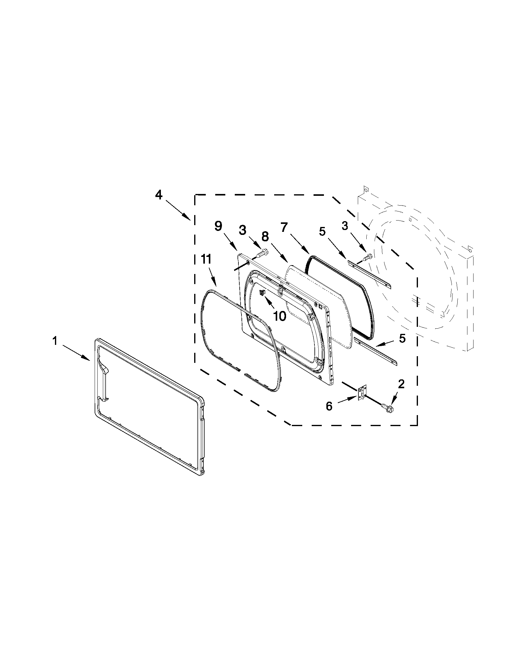 Maytag MEDX700XL1 door parts diagram