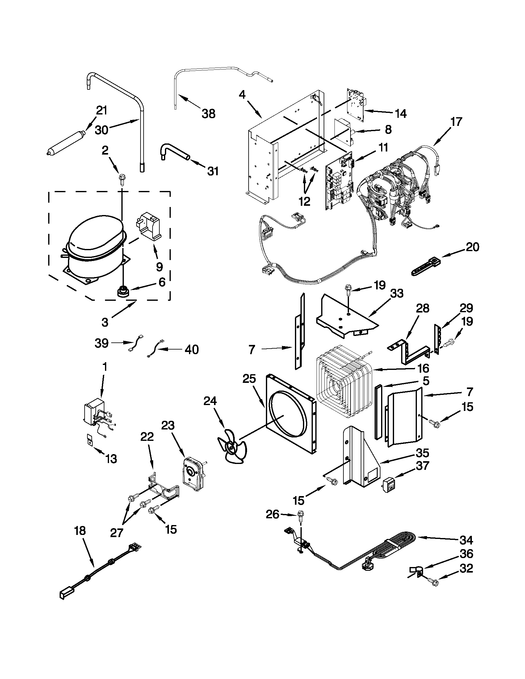 KitchenAid KSSO36FTX17 upper unit parts diagram