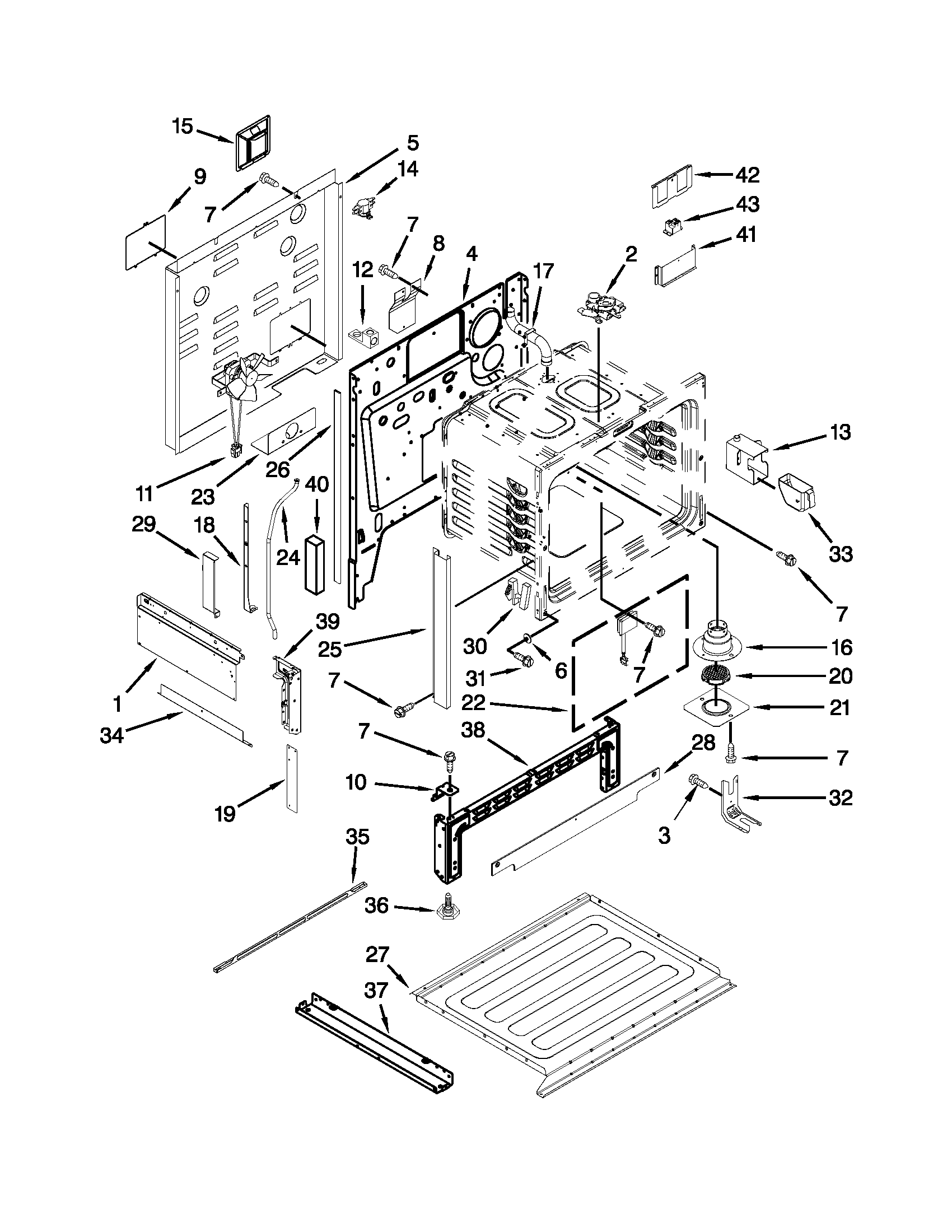 Jenn-Air JES9860CAB01 chassis parts diagram