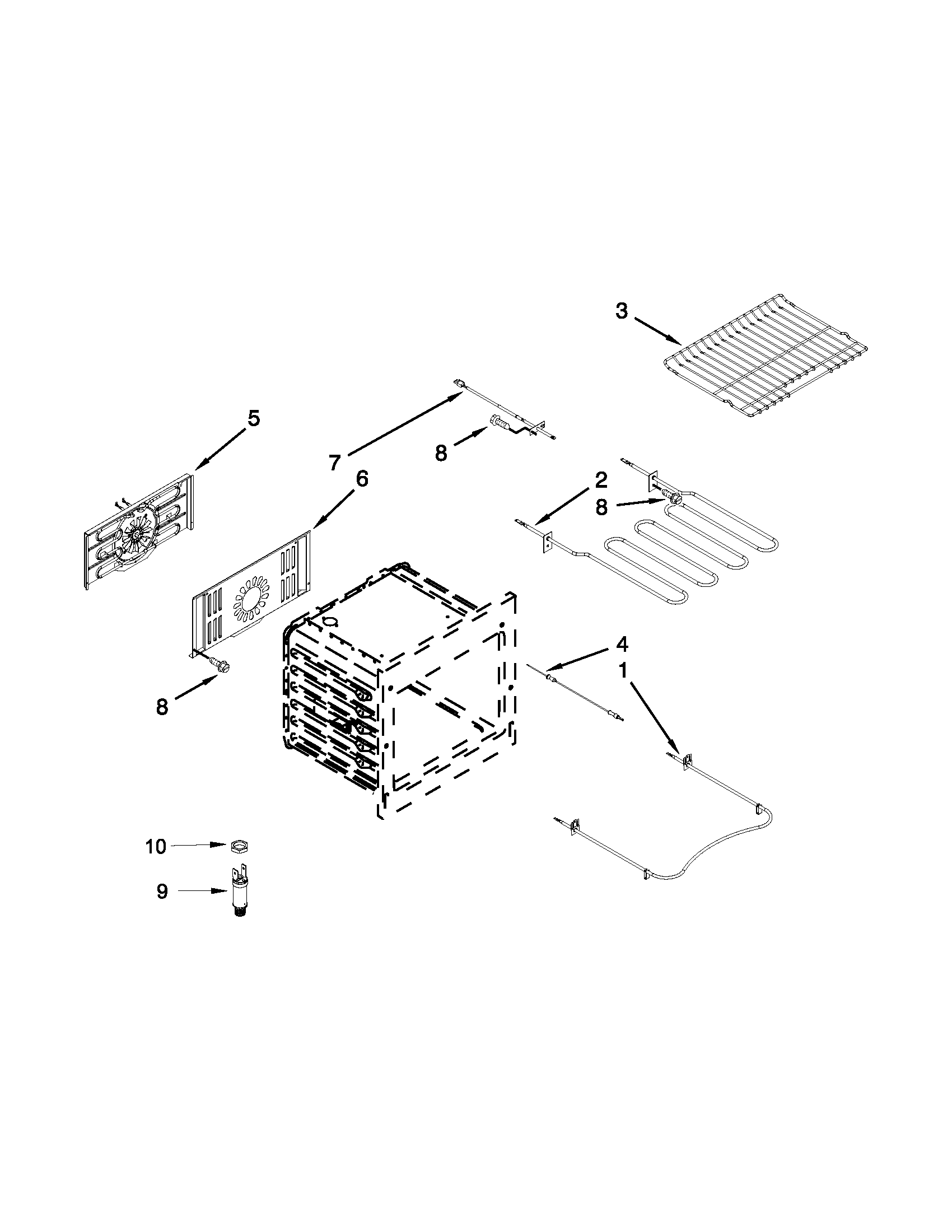 Jenn-Air JES9860CAB01 internal oven parts diagram
