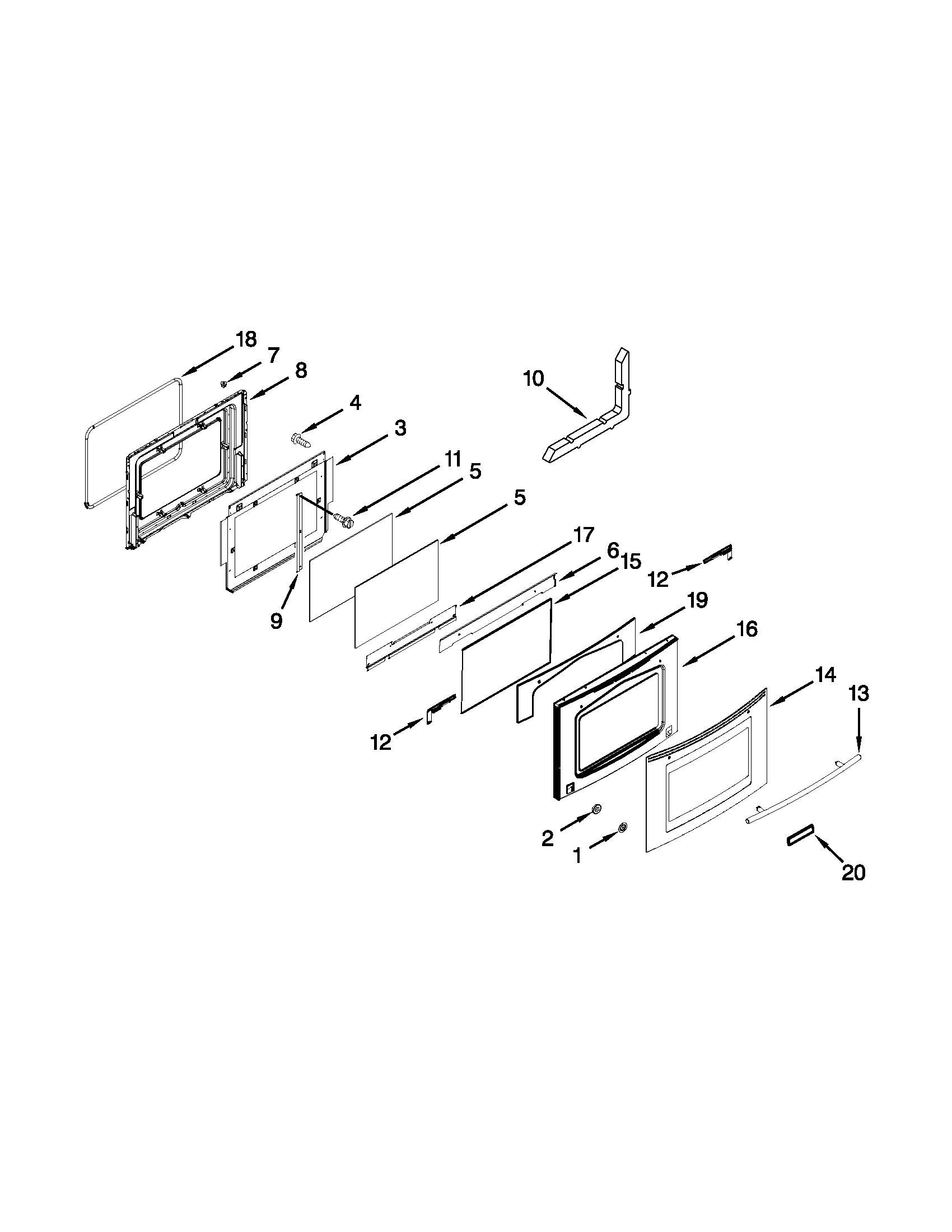 Jenn-Air JES9860CAB01 door parts diagram