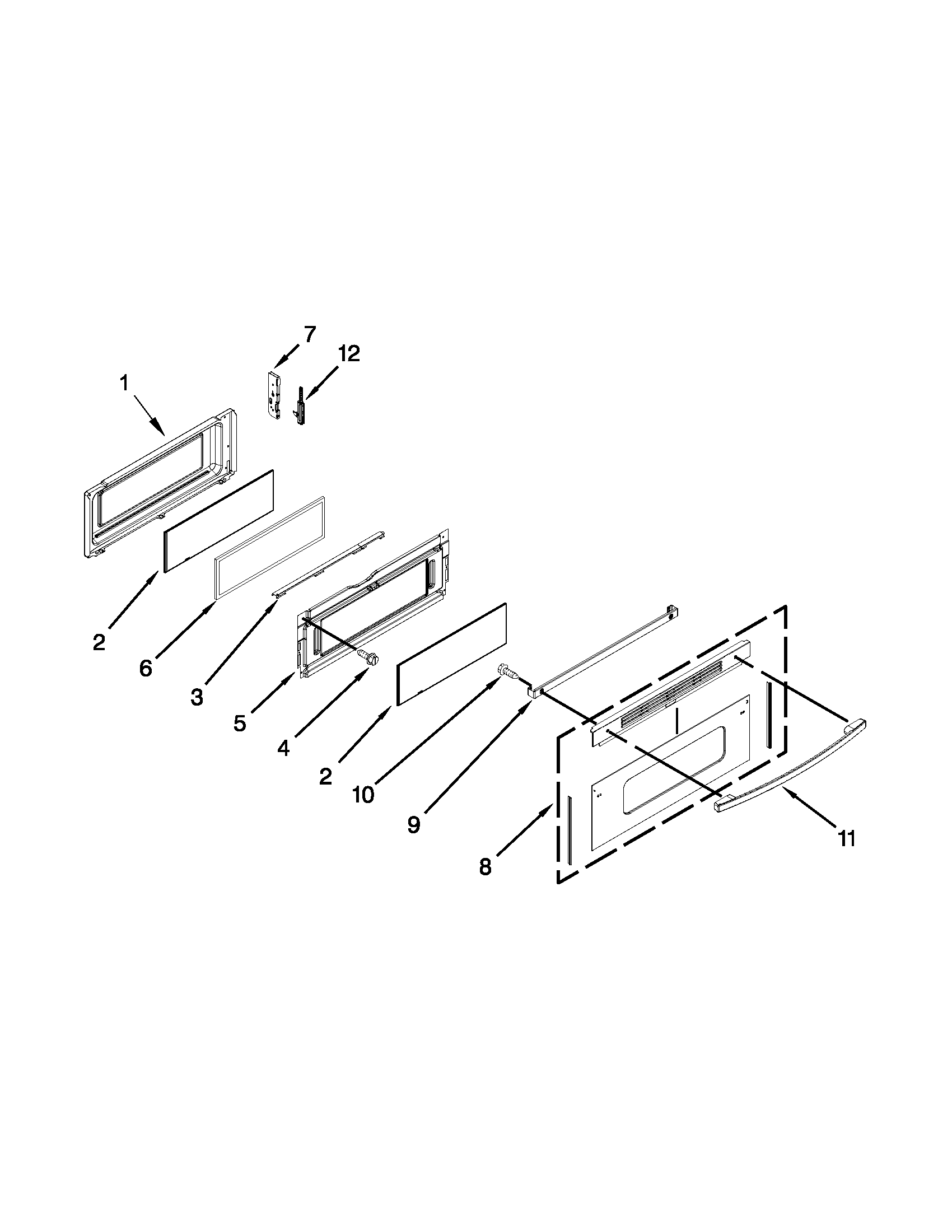 Whirlpool GGG388LXS05 upper door parts diagram